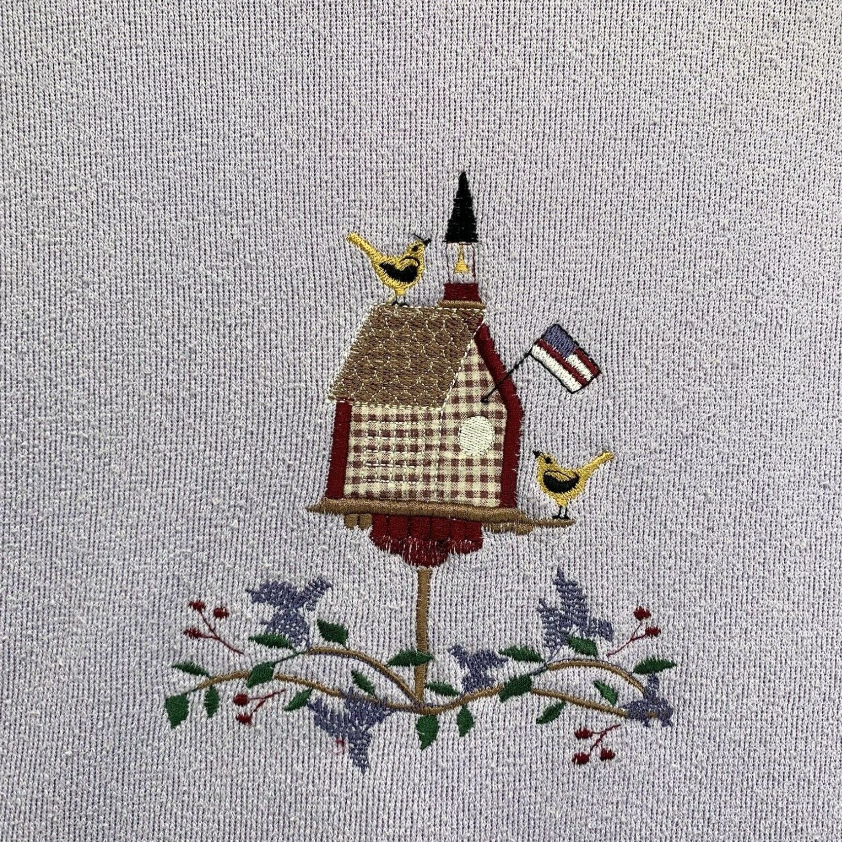 Rainbow VINTAGE Rainbow Fleece Jacket Medium Light Purple Embroidered Birdhouse 80s 90s Womens Size M / US 6-8 / IT 42-44 - 5 Thumbnail