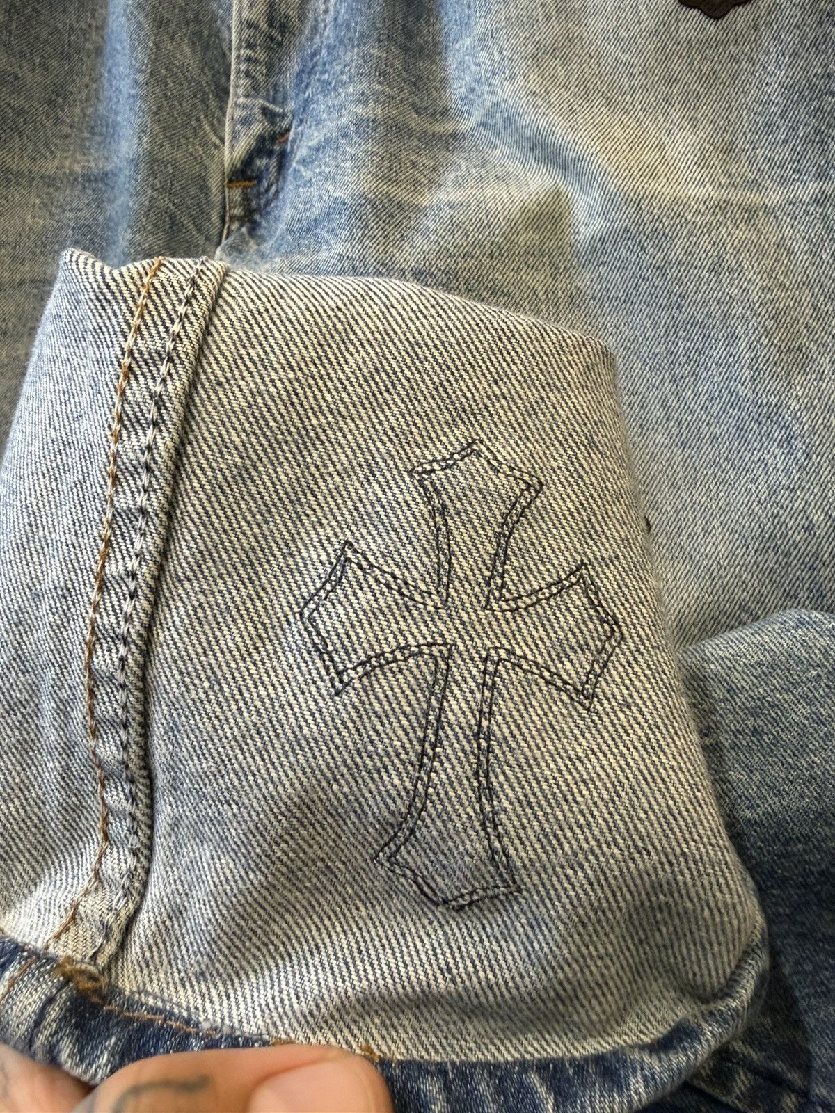 Chrome Hearts Chrome Hearts PERFECT sky wash levi jeans cross patch Size US 34 / EU 50 - 12 Thumbnail