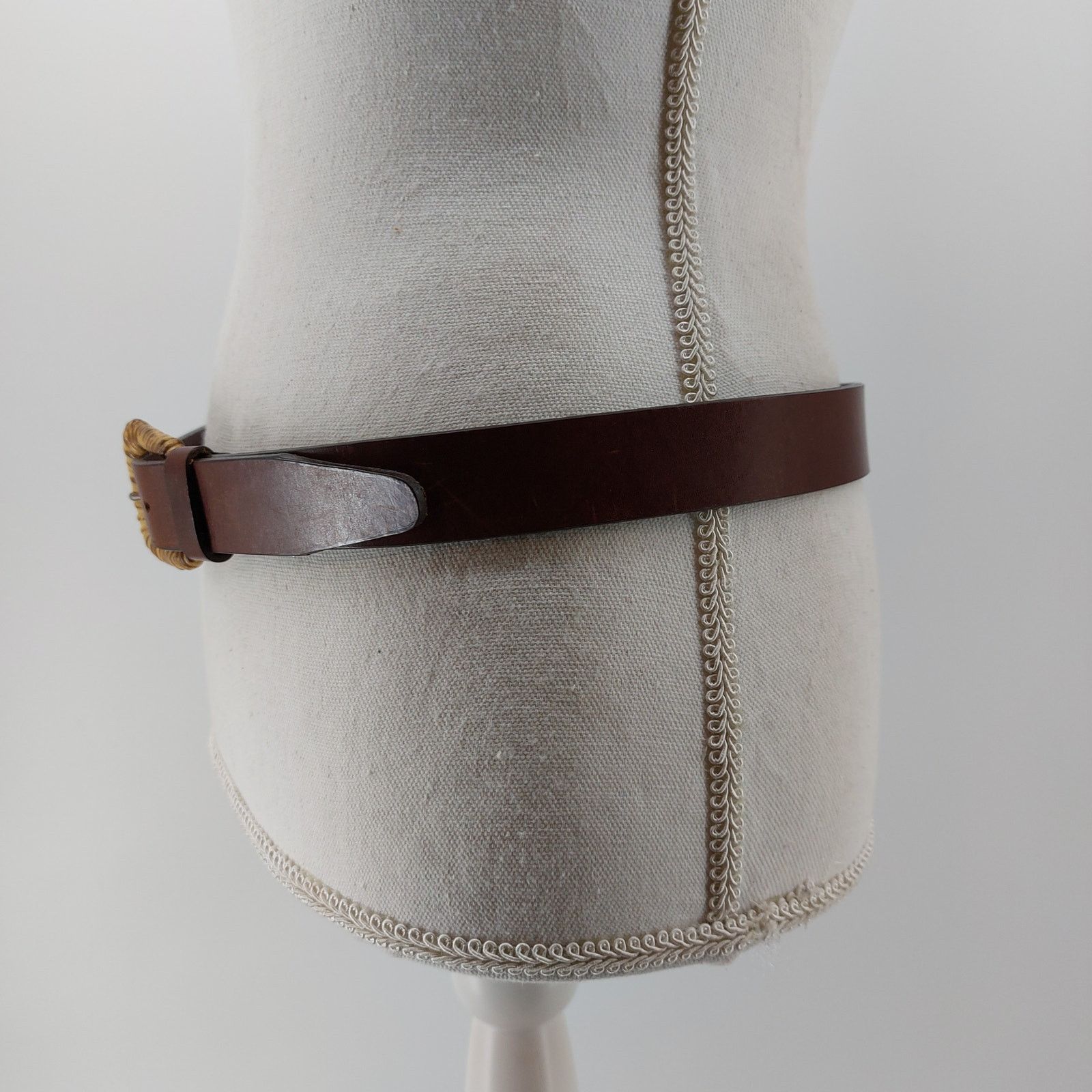 Other Talbots Italian Saddle Leather Belt Brown Wicker L Size ONE SIZE - 9 Thumbnail