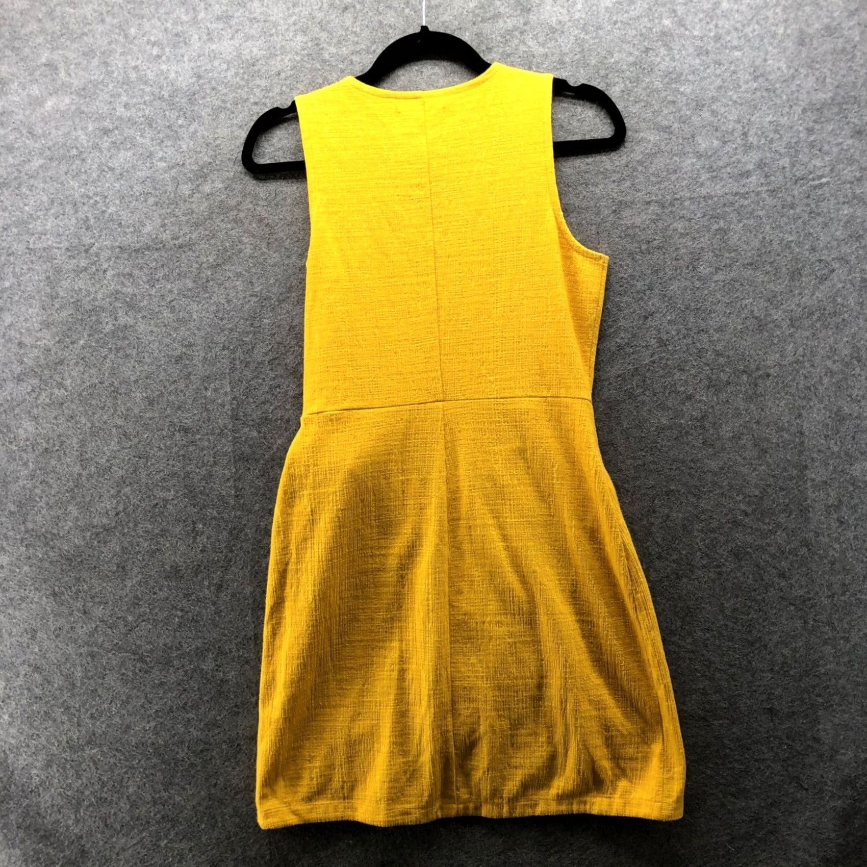 Madewell Madewell Crosshatch Side Tie Mini Dress XS Yellow Knit Sleeveless Gux Wrap A-Line Women’s Vintage? No (adjusted) Size XS / US 0-2 / IT 36-38 - 2 Thumbnail