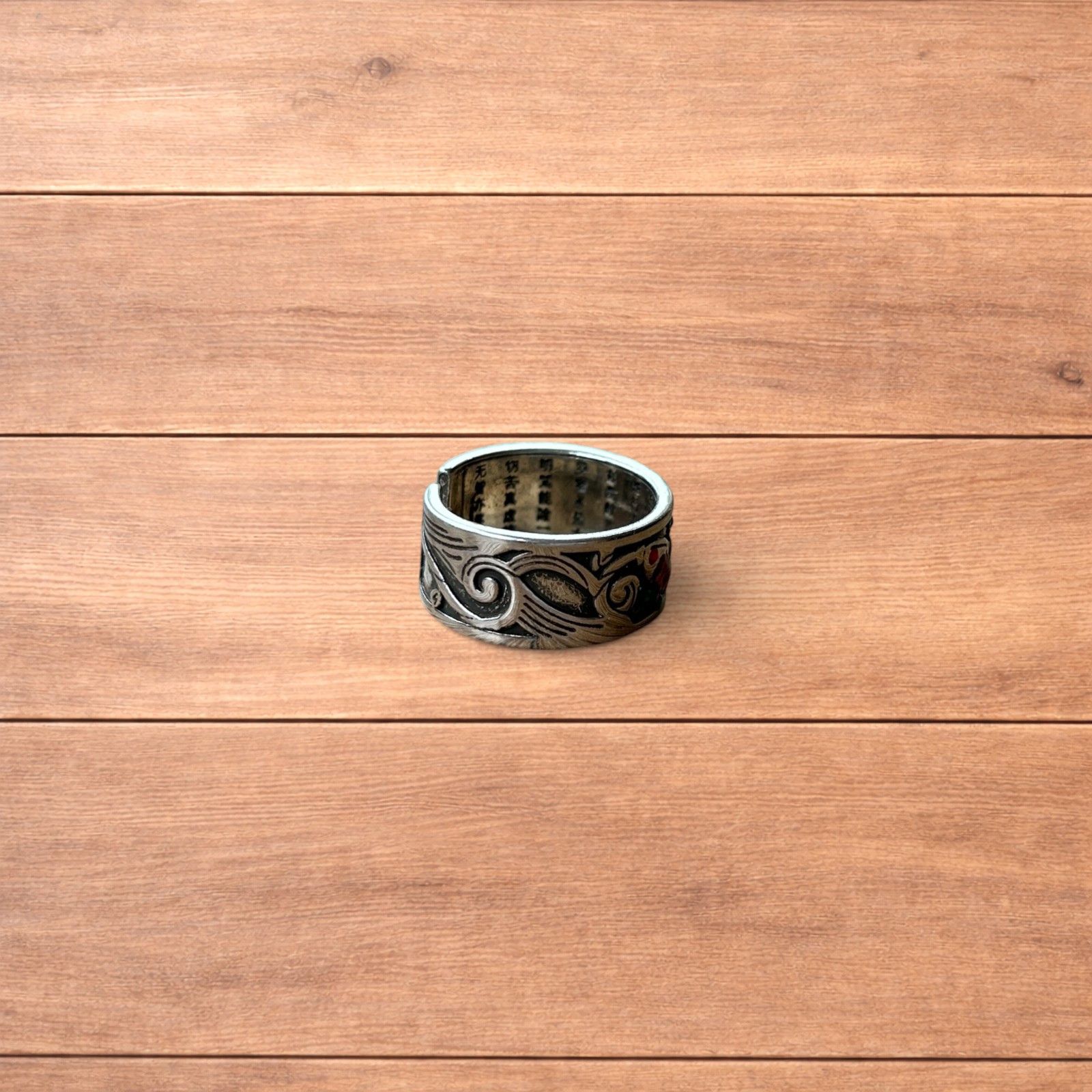 Japanese Brand Vintage style stainless steel retro fish ring in silver. Size ONE SIZE - 5 Thumbnail