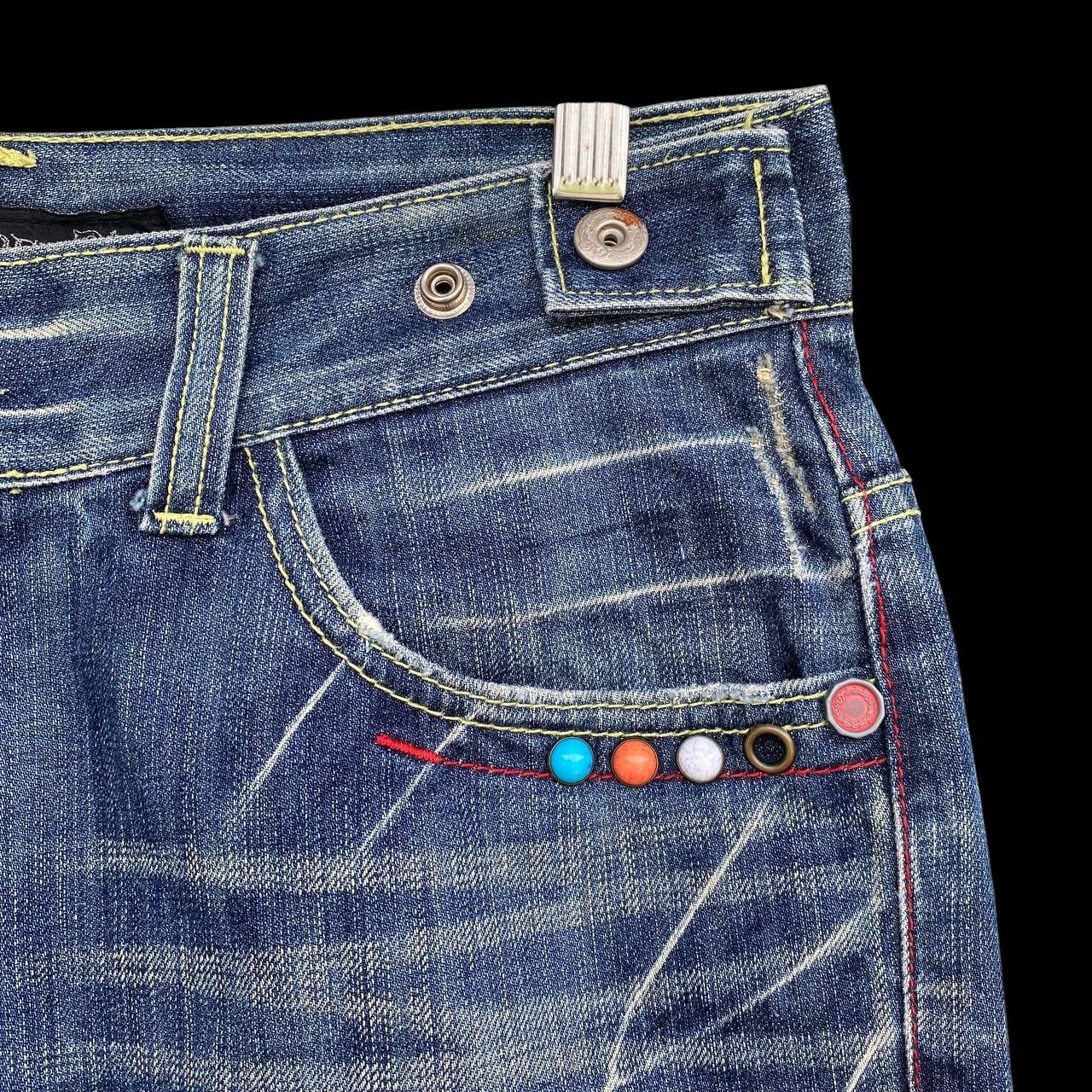 Japanese Brand × Le Grande Bleu (L.G.B.) × Tornado Mart A BEAUTIFUL FLARE DENIM RED PEPPER GOLD LABEL EAGLE WING Size US 31 - 12 Thumbnail