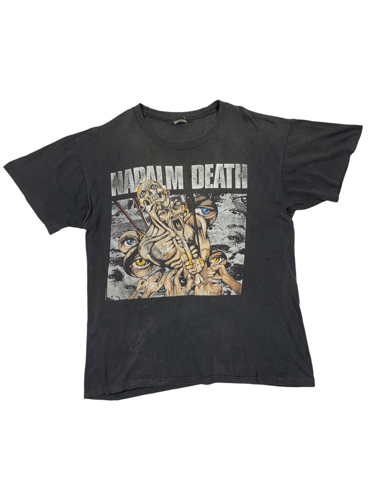 Band Tees Vintage 1991 Napalm Death Mass Appeal Madness Distressed Tee Size US XL / EU 56 / 4 - 1 Thumbnail