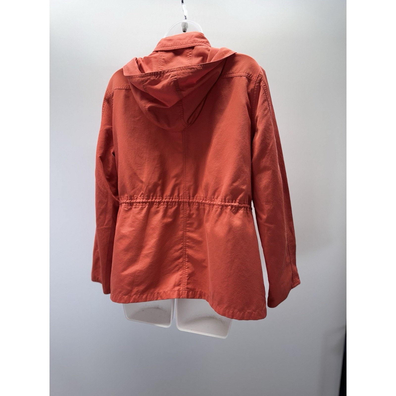 Other Liz & Co Orange Cinch Waist Hooded Lightweight Jacket Sz PL Size L / US 10 / IT 46 - 3 Thumbnail