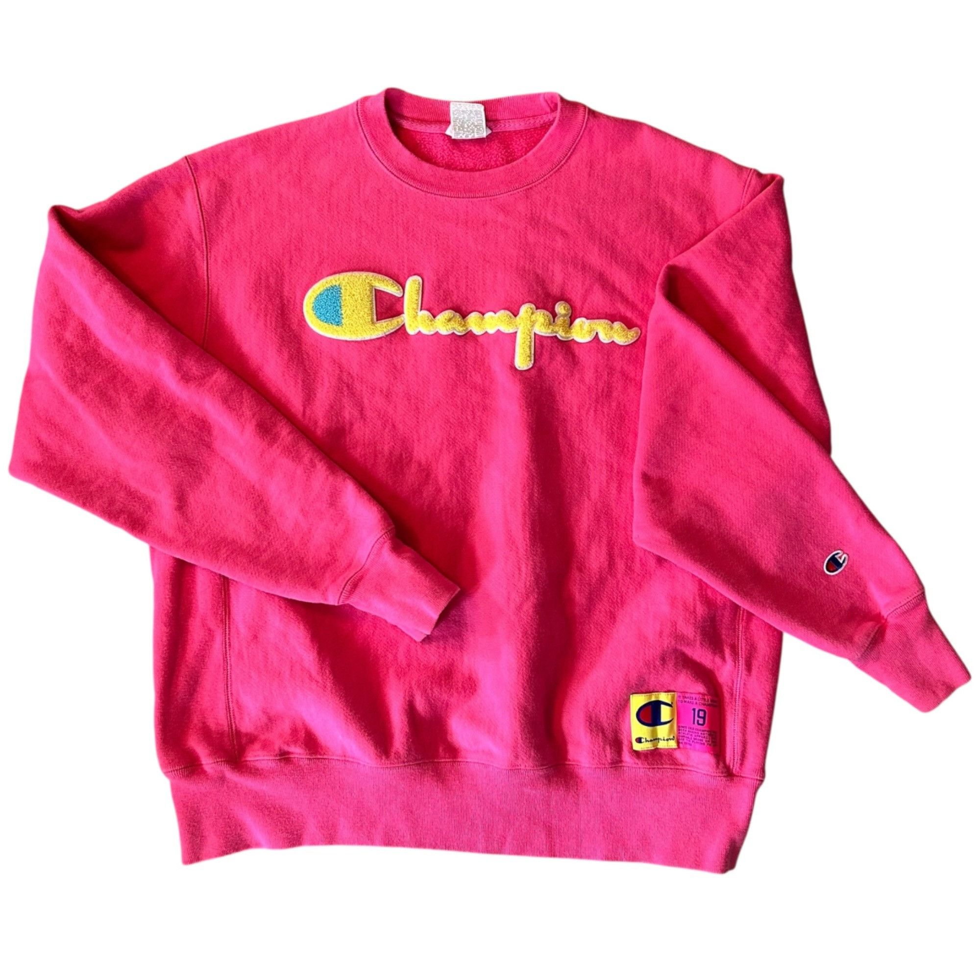 Champion Vintage Champion Neon Pink Reverse Weave Crewneck Sweatshirt Size L / US 10 / IT 46 - 1 Thumbnail