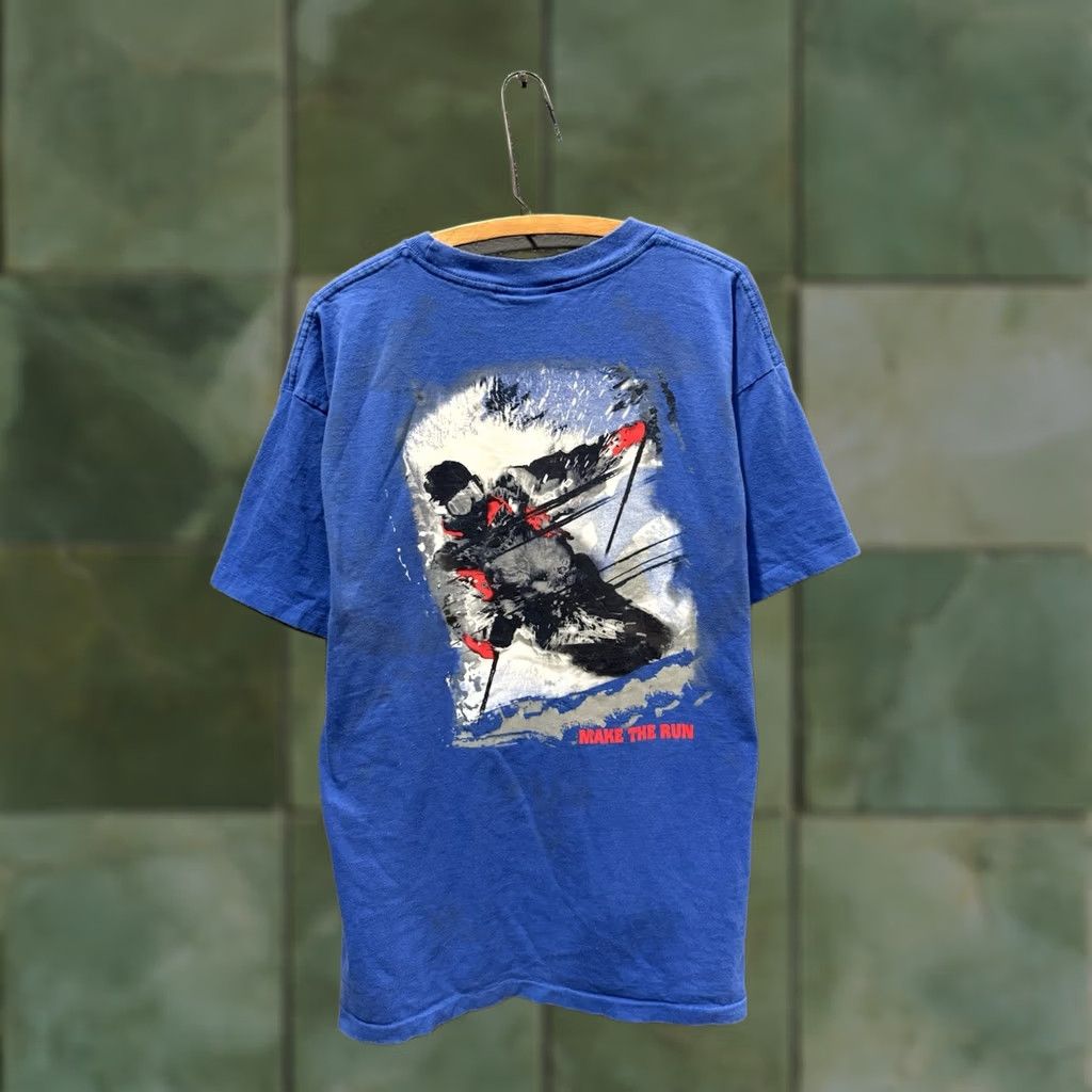 Marlboro VINTAGE Marlboro Shirt XL Blue Cotton 90s Ski Mens Size US XL / EU 56 / 4 - 1 Thumbnail