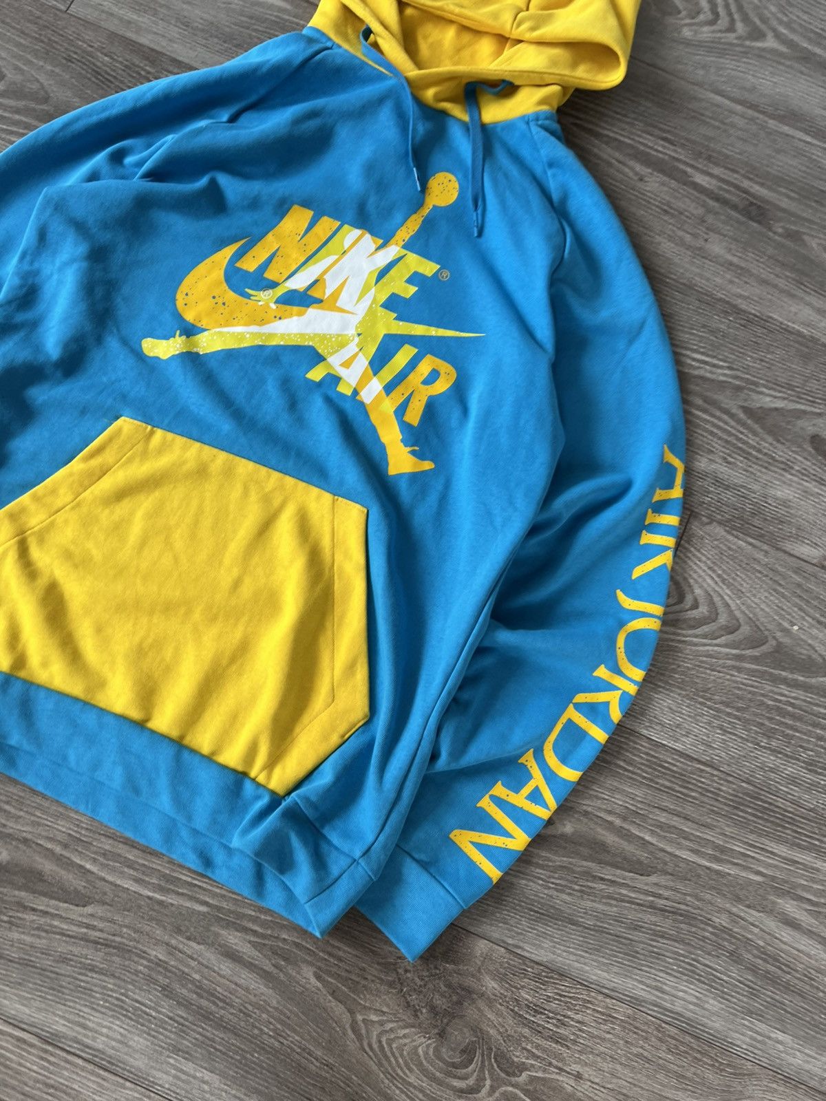 Jordan Brand Nike Air Jordan Jumpman Big Logo Blue/Yellow Patriot Hoodie Size US M / EU 48-50 / 2 - 6 Thumbnail