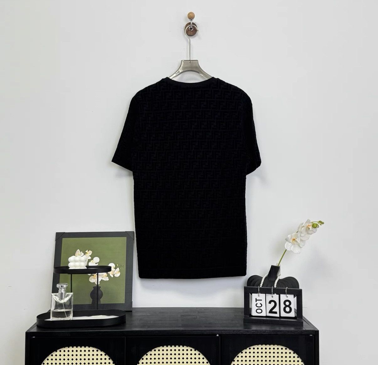 Fendi Fendi FF Monogram Print Short-Sleeve T-shirt in Black Size US M / EU 48-50 / 2 - 4 Thumbnail
