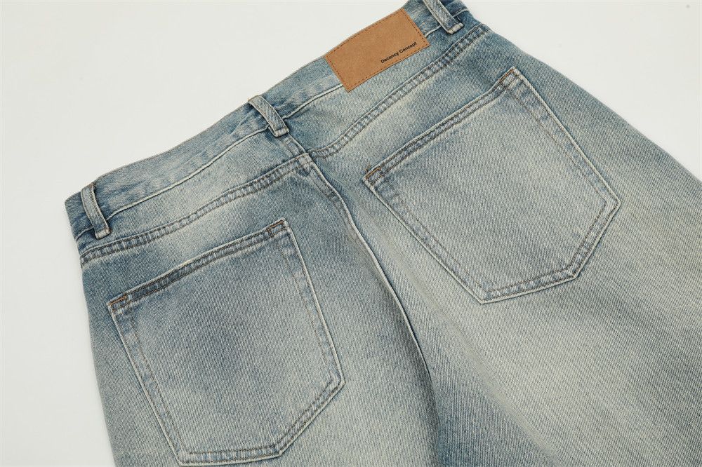 Jean Men's loose casual straight gradient distressed washed jeans Size US 32 / EU 48 - 5 Thumbnail