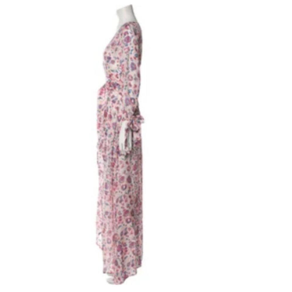 Designer Hannah Artwear Silk Luna Maxi Dress Pink Sz 0 NWT Size XS / US 0-2 / IT 36-38 - 8 Thumbnail