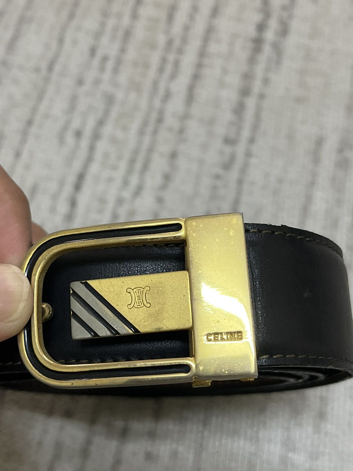 Celine Vintage 80s celine leather belt Size ONE SIZE - 1 Thumbnail