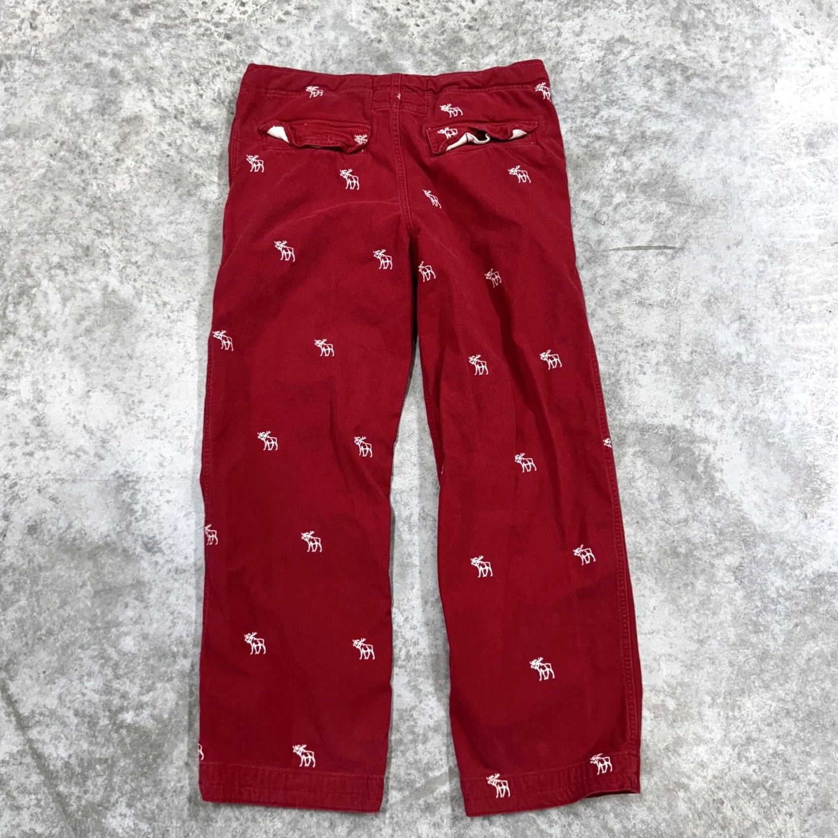 Abercrombie & Fitch Abercrombie & Fitch Pants Mens Medium Red Embroidered Moose Chino Drawstring Size US 31 - 6 Thumbnail