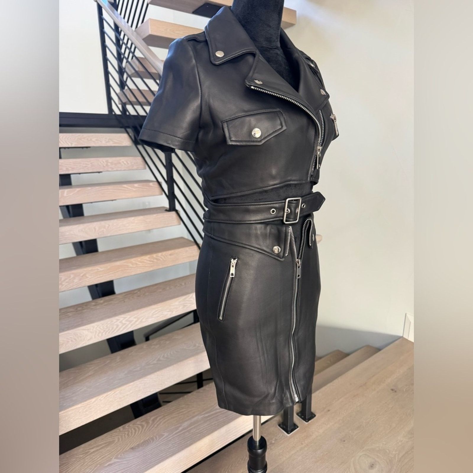 Other New Biker Black Leather Outfit with Zipper Accents size XS Size XS / US 0-2 / IT 36-38 - 6 Thumbnail