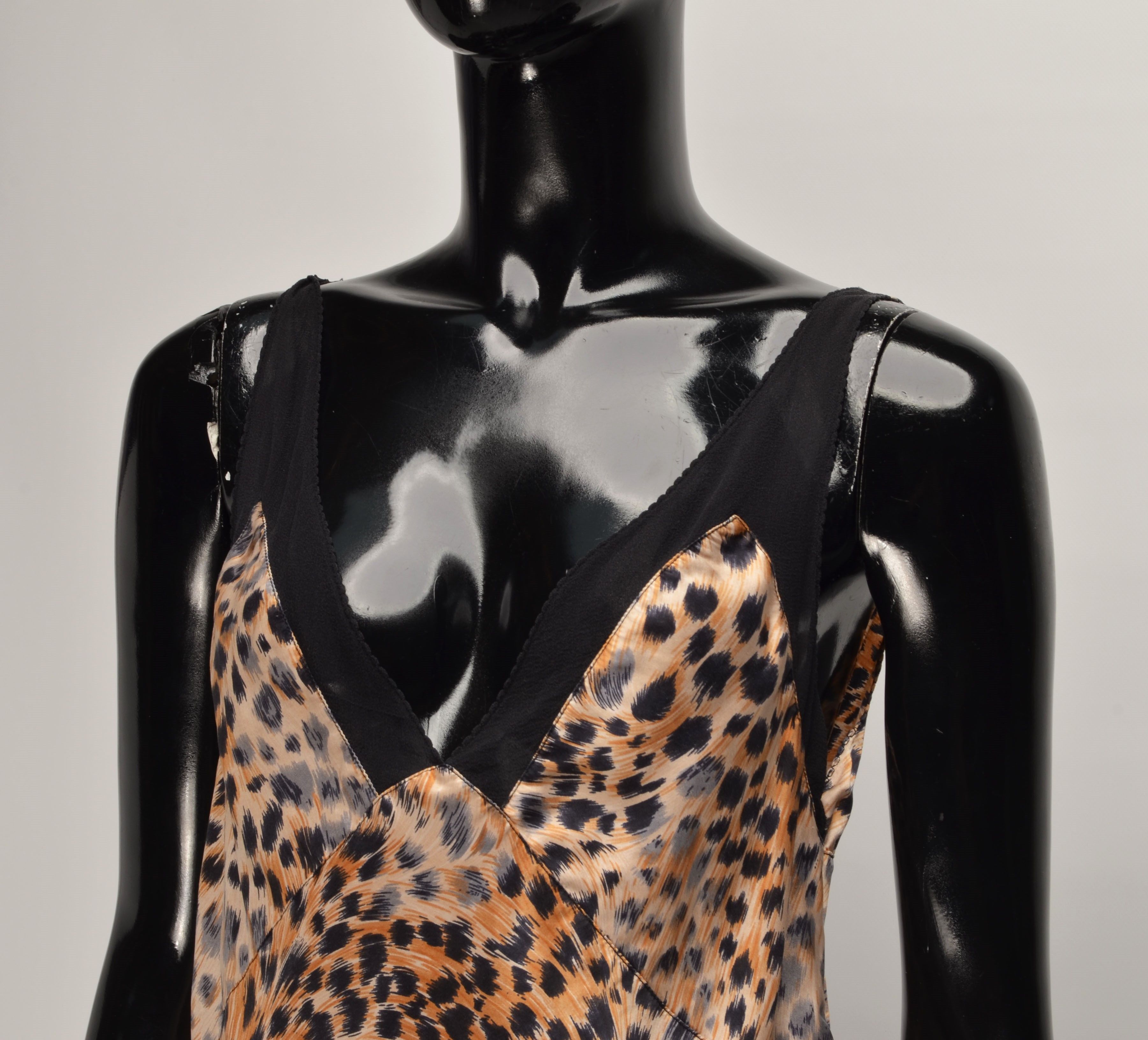 Vintage Globus Lingerie Y2K Leopard 100% Silk Coquette Top Size L / US 10 / IT 46 - 2 Thumbnail
