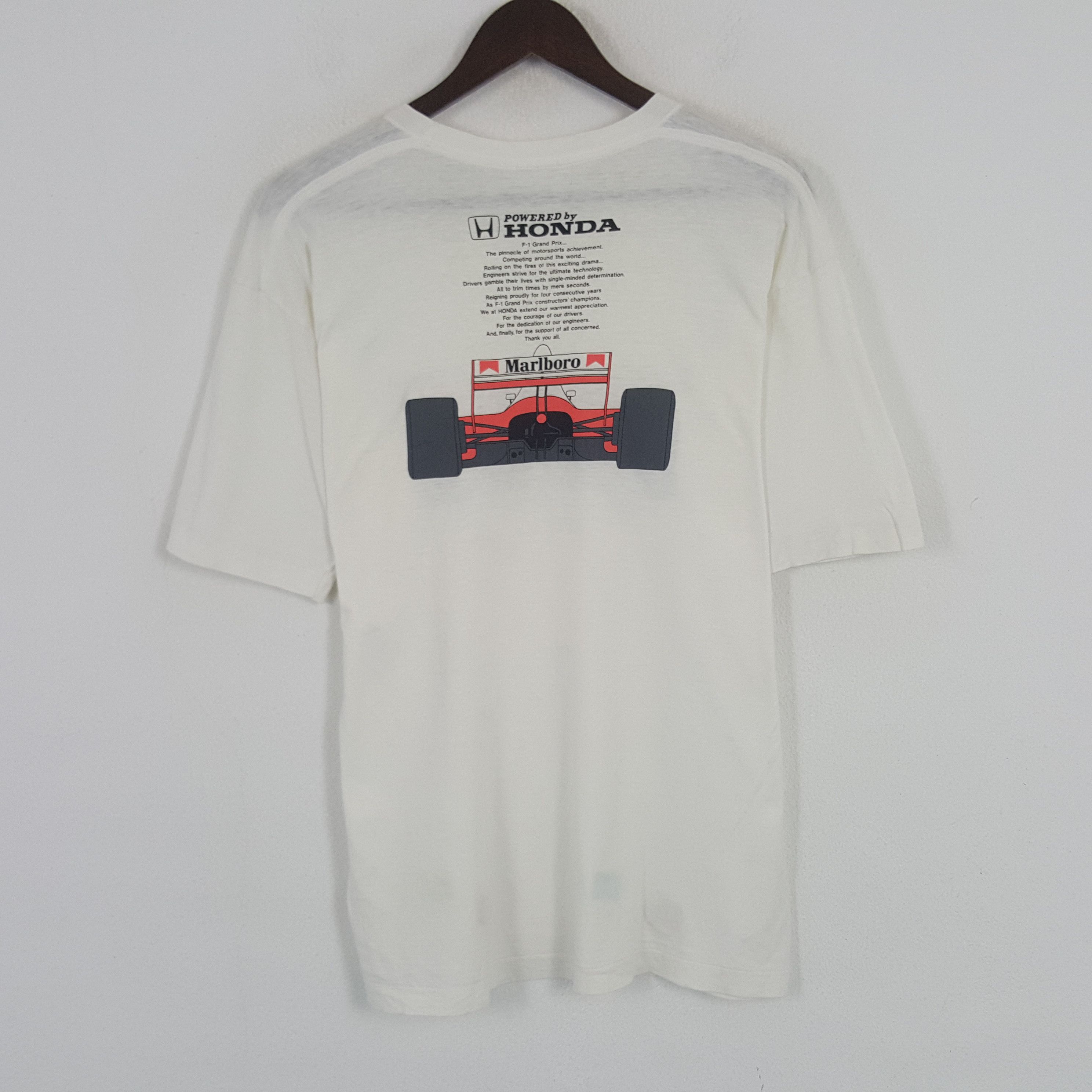 Vintage Vintage Powered by Honda x Marlboro Racing Tshirt Size US L / EU 52-54 / 3 - 1 Thumbnail