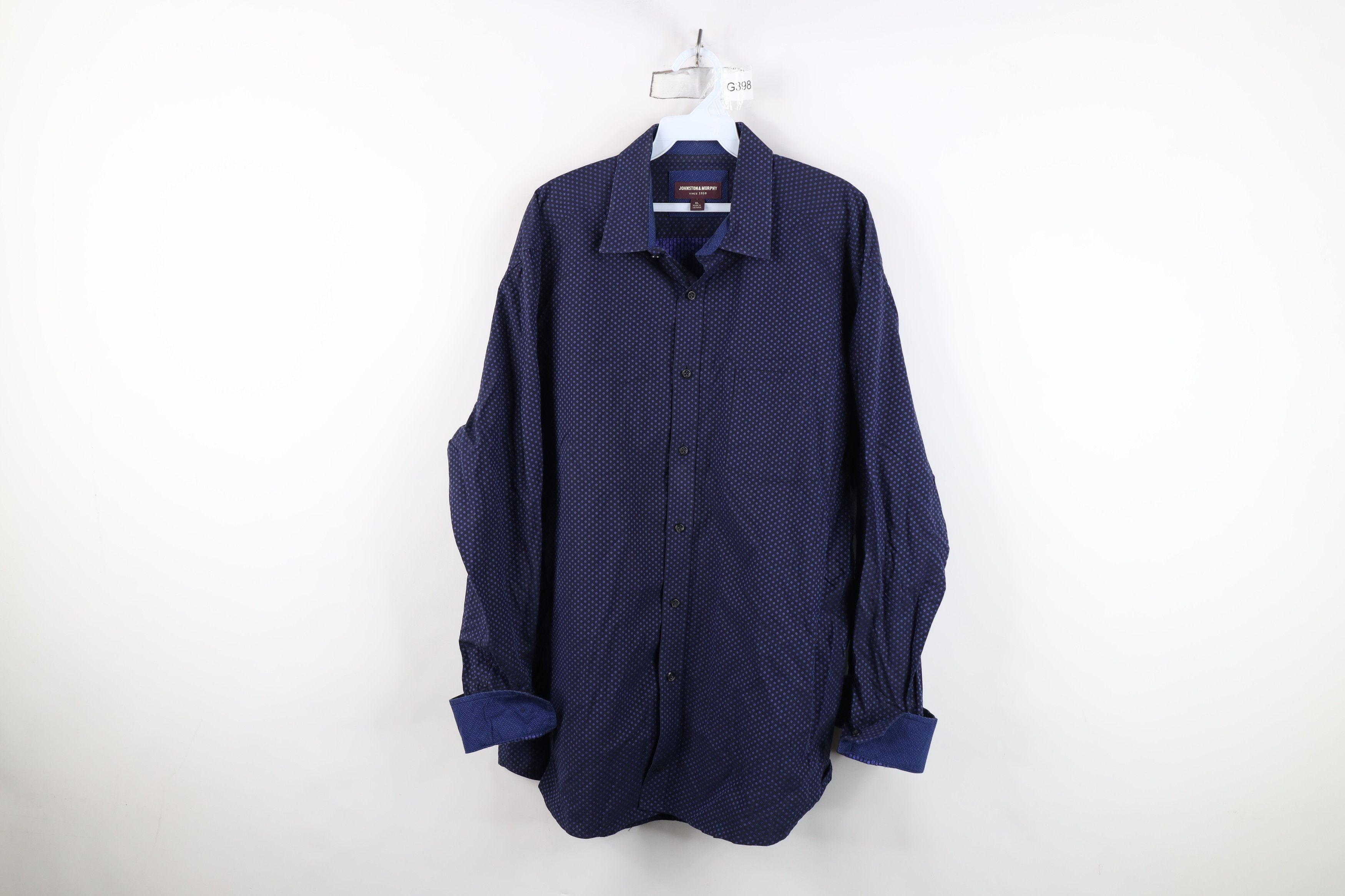 Johnston & Murphy Johnston & Murphy Floral Collared Button Shirt Cotton Blue Size US XL / EU 56 / 4 - 1 Thumbnail