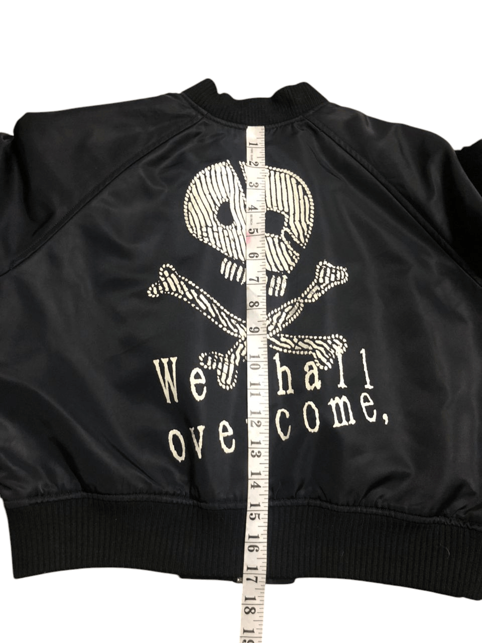 Japanese Brand Vintage k.a.t Cropped Bomber Jacket We Shall Overcome Skull Size M / US 6-8 / IT 42-44 - 15 Thumbnail