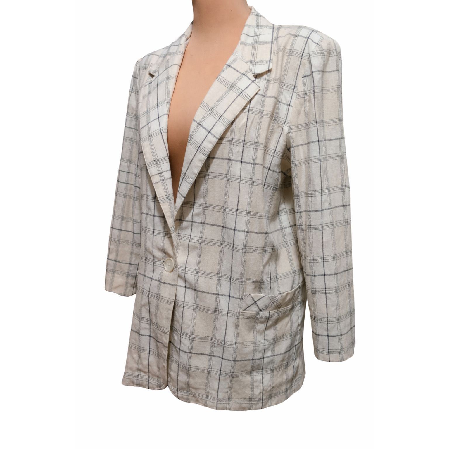 Vintage Vintage Plaid Blazer Size 14 Linen Cotton USA Union Made Jac Size XL / US 12-14 / IT 48-50 - 11 Thumbnail