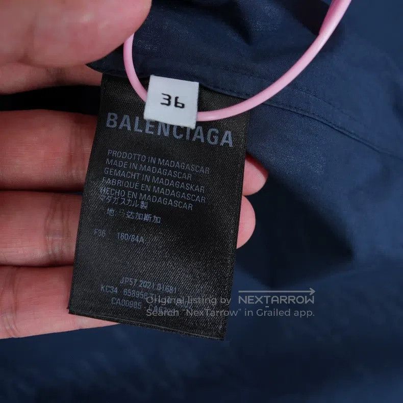 Balenciaga Balenciaga Blue Script Full Print Shirt Size XS / US 0-2 / IT 36-38 - 5 Thumbnail