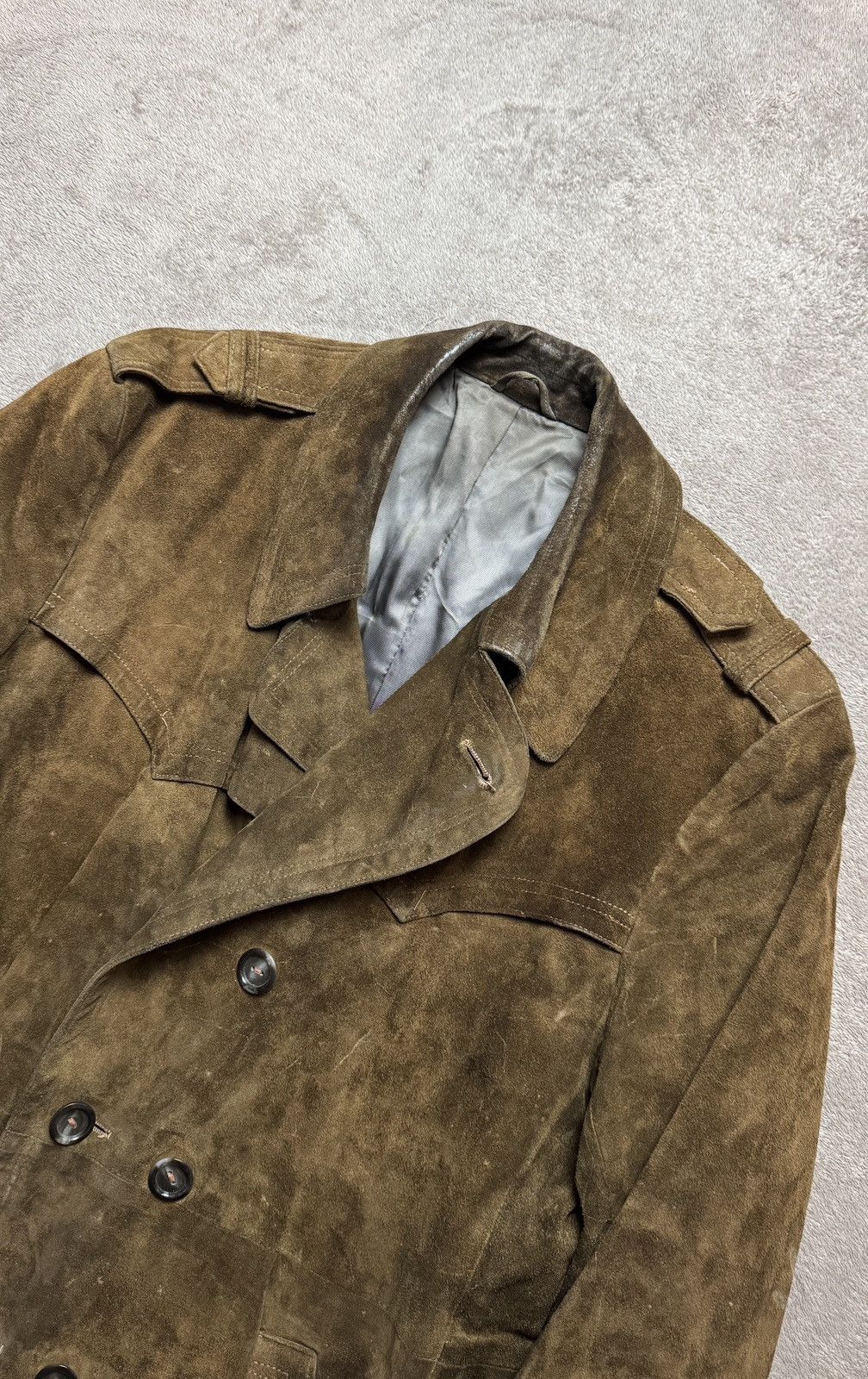 Genuine Leather 70s’ Vintage Double Breast Leather Coat Jacket ysl gucci Size US M / EU 48-50 / 2 - 5 Thumbnail