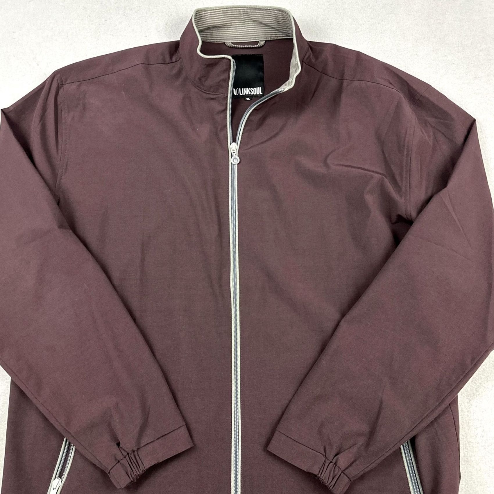 Vintage Linksoul Jacket Men XL Red Full Zip Golf Windbreaker Pockets Lightweight Golfer Size US XL / EU 56 / 4 - 2 Thumbnail