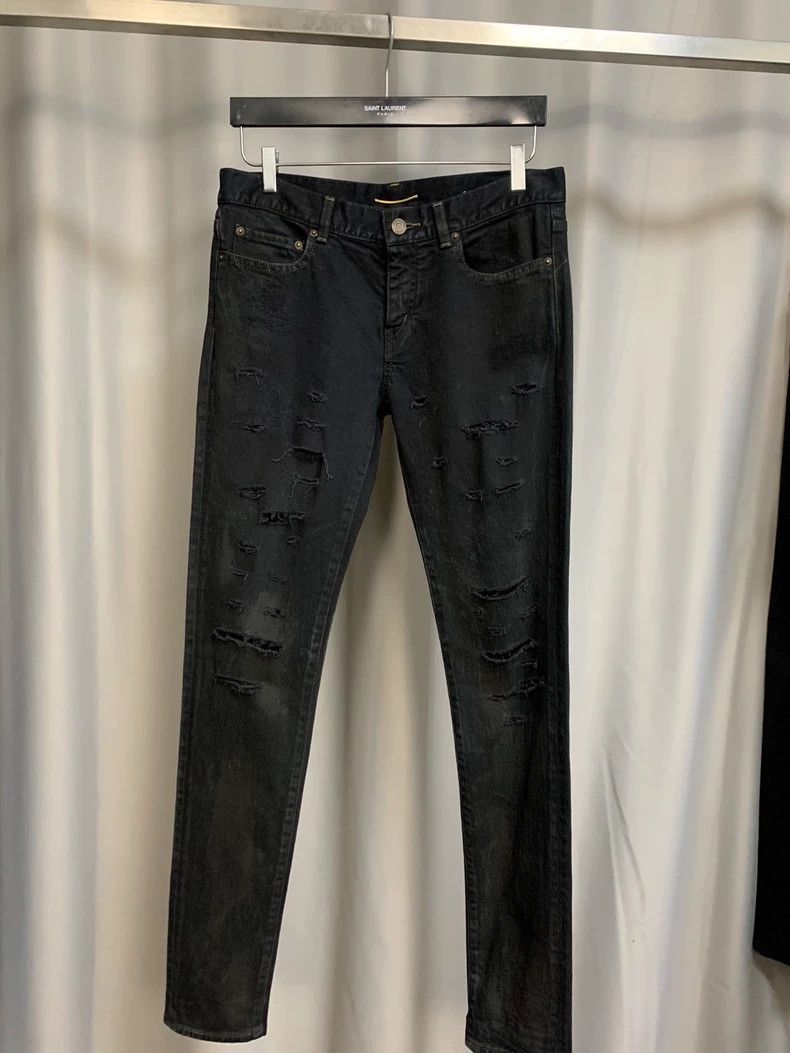 Saint Laurent Paris Saint Laurent Paris 2014FW ink splash small destruction ch Size US 29 - 1 Thumbnail