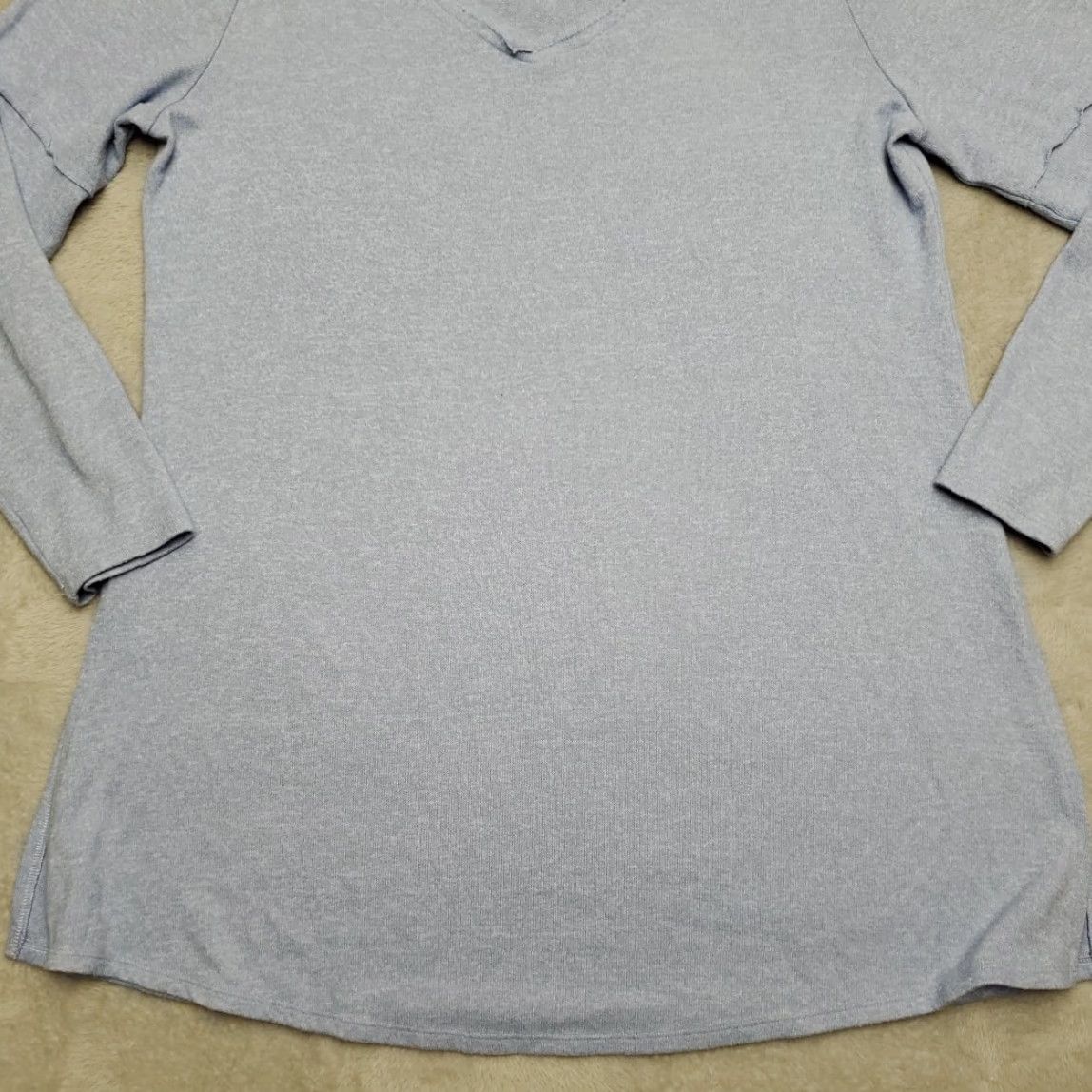 Soft Surroundings Soft Surroundings Tunic White? Blue 3/4 Sleeve V-Neck Pullover Top Womens L Blue Tunic Pullover Casual 3/4 Sleeve Womens L Size L / US 10 / IT 46 - 2 Thumbnail