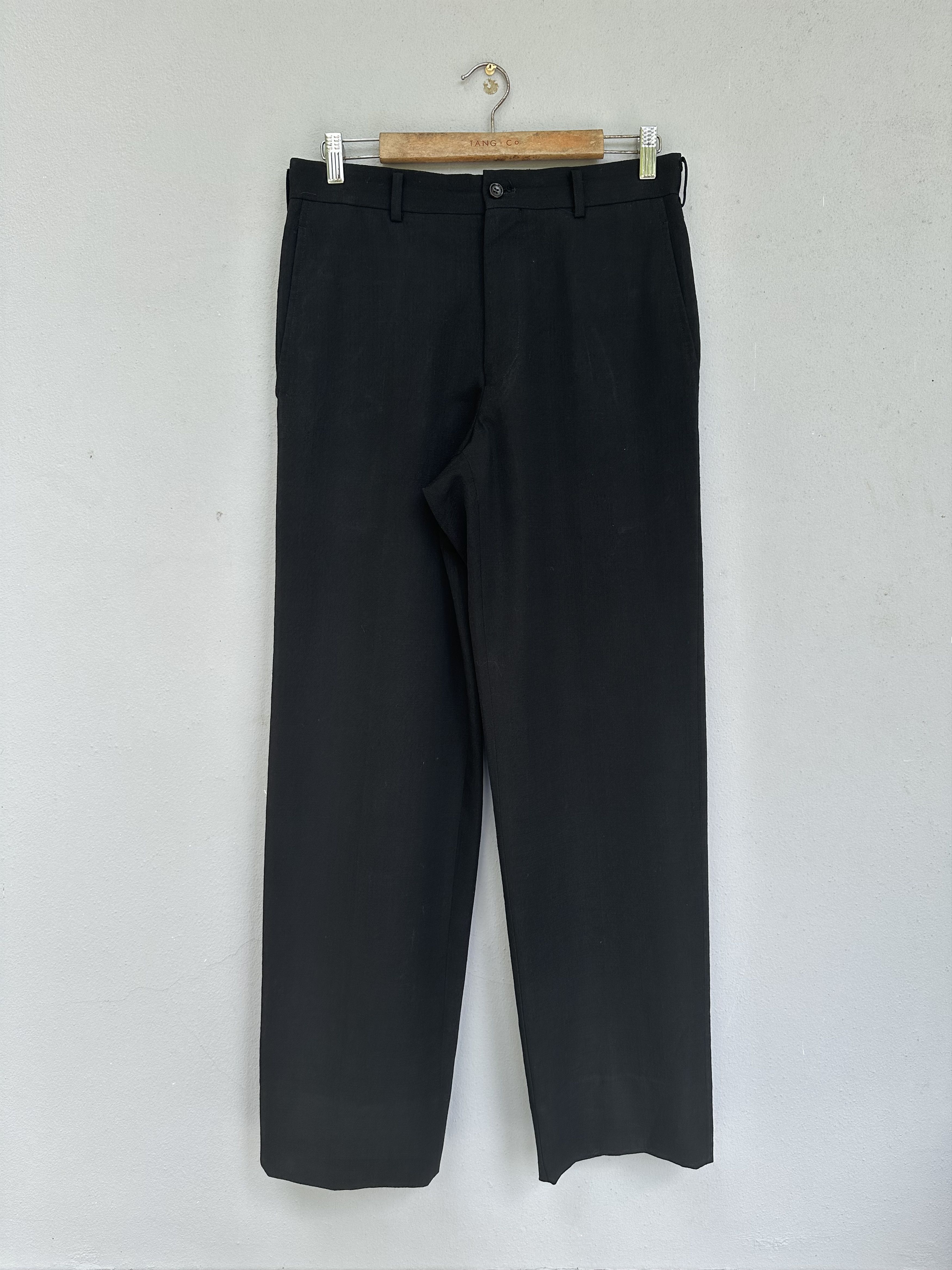 Comme des Garcons Homme Vintage AD01 CDGH Wool Black Baggy Trouser Pant Size US 31 - 2 Thumbnail