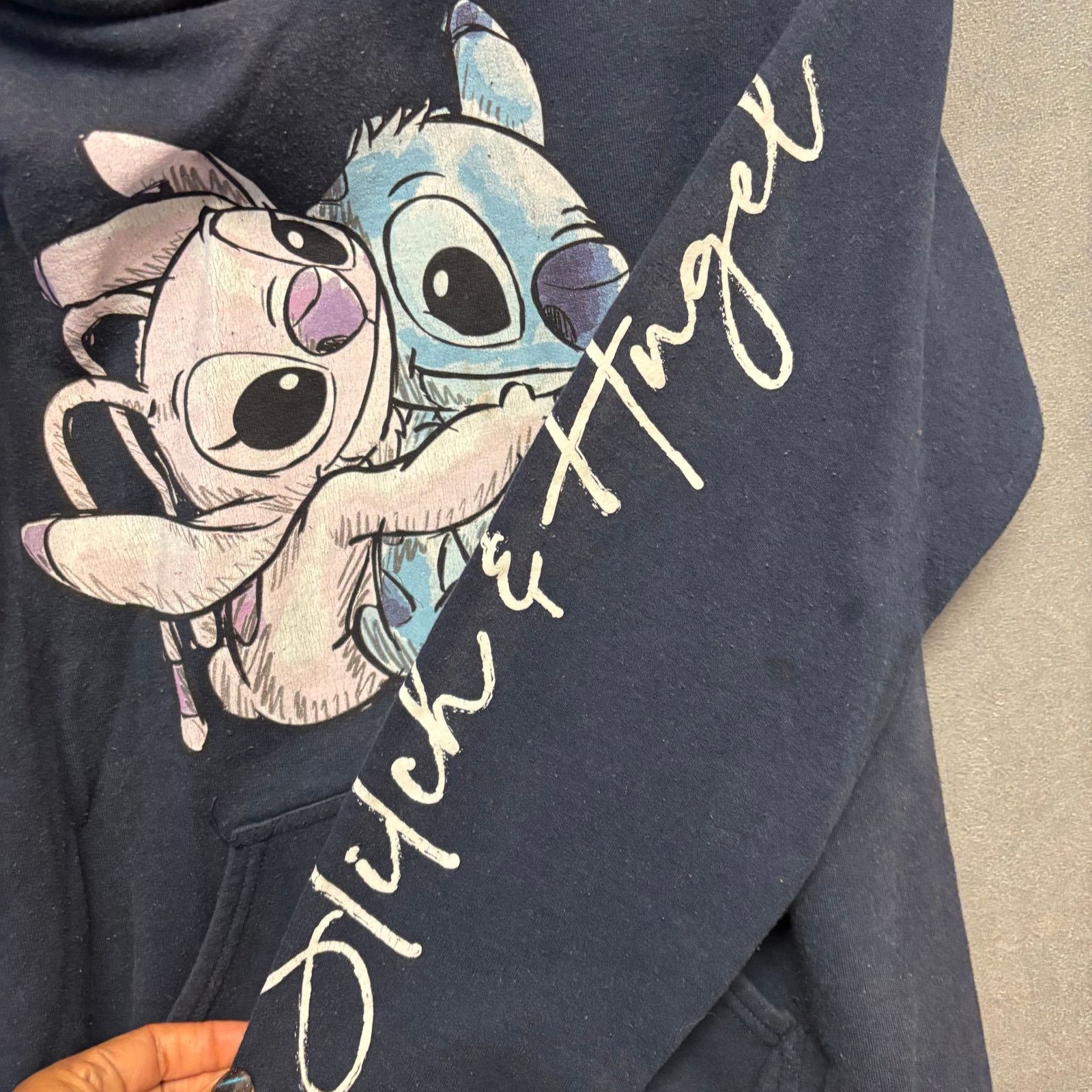 Disney Disney Stitch Angel Hoodie Women’s XS Navy Graphic Pullover Size XS / US 0-2 / IT 36-38 - 8 Thumbnail