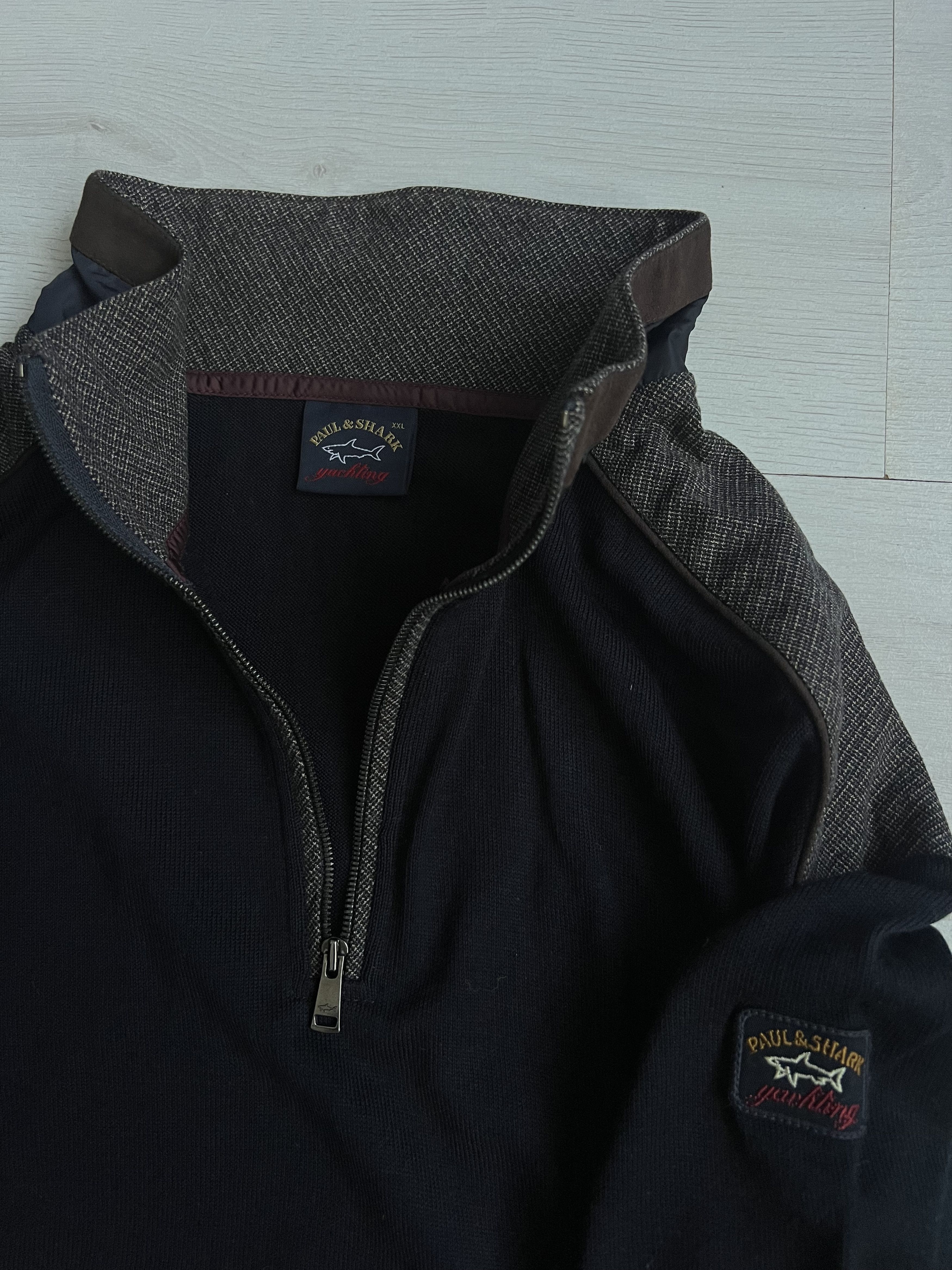 Paul & Shark Paul & Shark Yachting Half-Zip Sweater with Herringbone Size US XXL / EU 58 / 5 - 5 Thumbnail