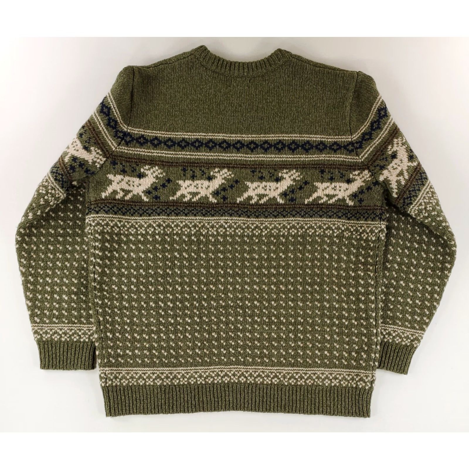 Vintage VINTAGE? LL Bean Sweater Nordic Lambs Wool Reindeer Green Crew Neck Mens XXL Tall NWT Size US XXL / EU 58 / 5 - 5 Thumbnail