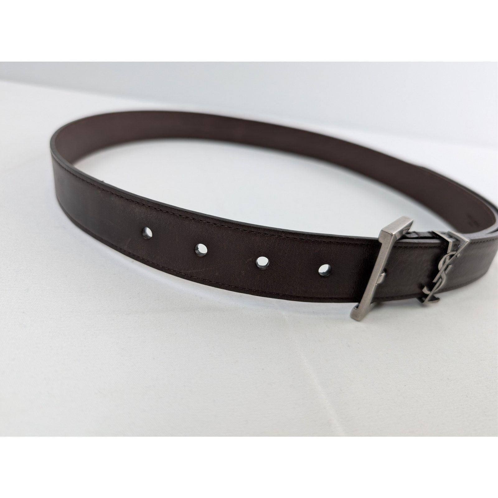 Saint Laurent Paris o1rshd1 Size: 85 / YSL Cintura Vegetal Icard Aged Belt Brown Size 34 - 7 Thumbnail