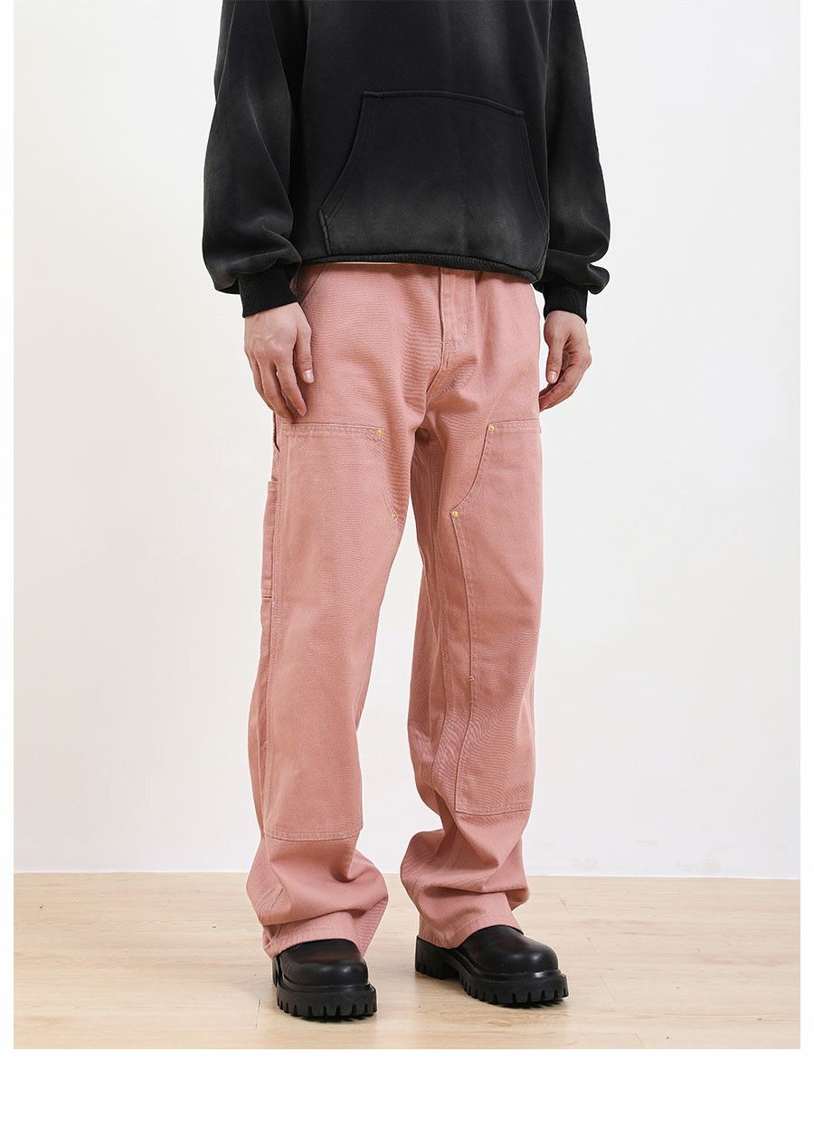utility double knee hiphop carpenter pants