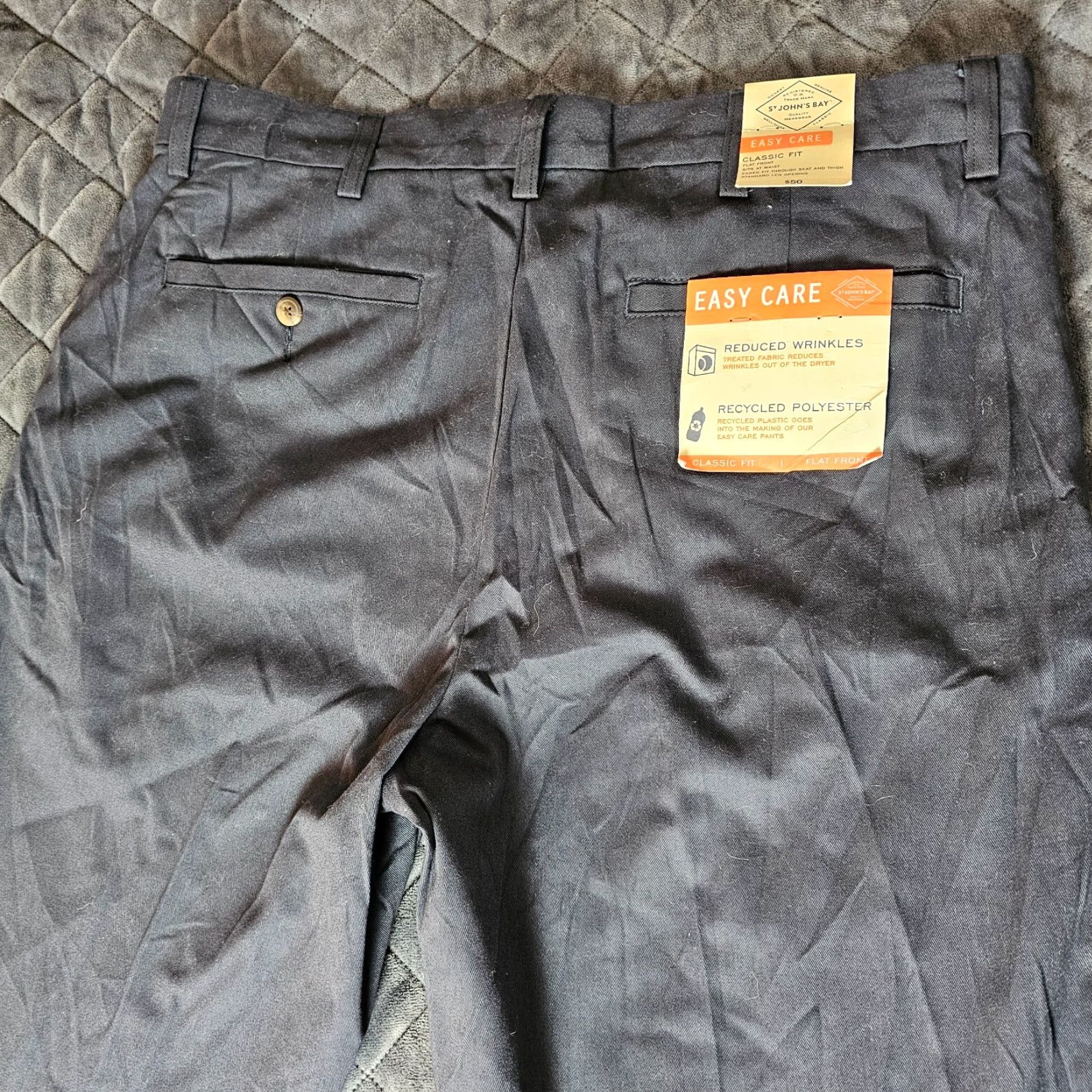 Vintage St. John's Bay Men Dress Pants Flat Front Classic Fit 100% Cotton Size 36 x 32 Blue Size US 36 / EU 52 - 7 Thumbnail