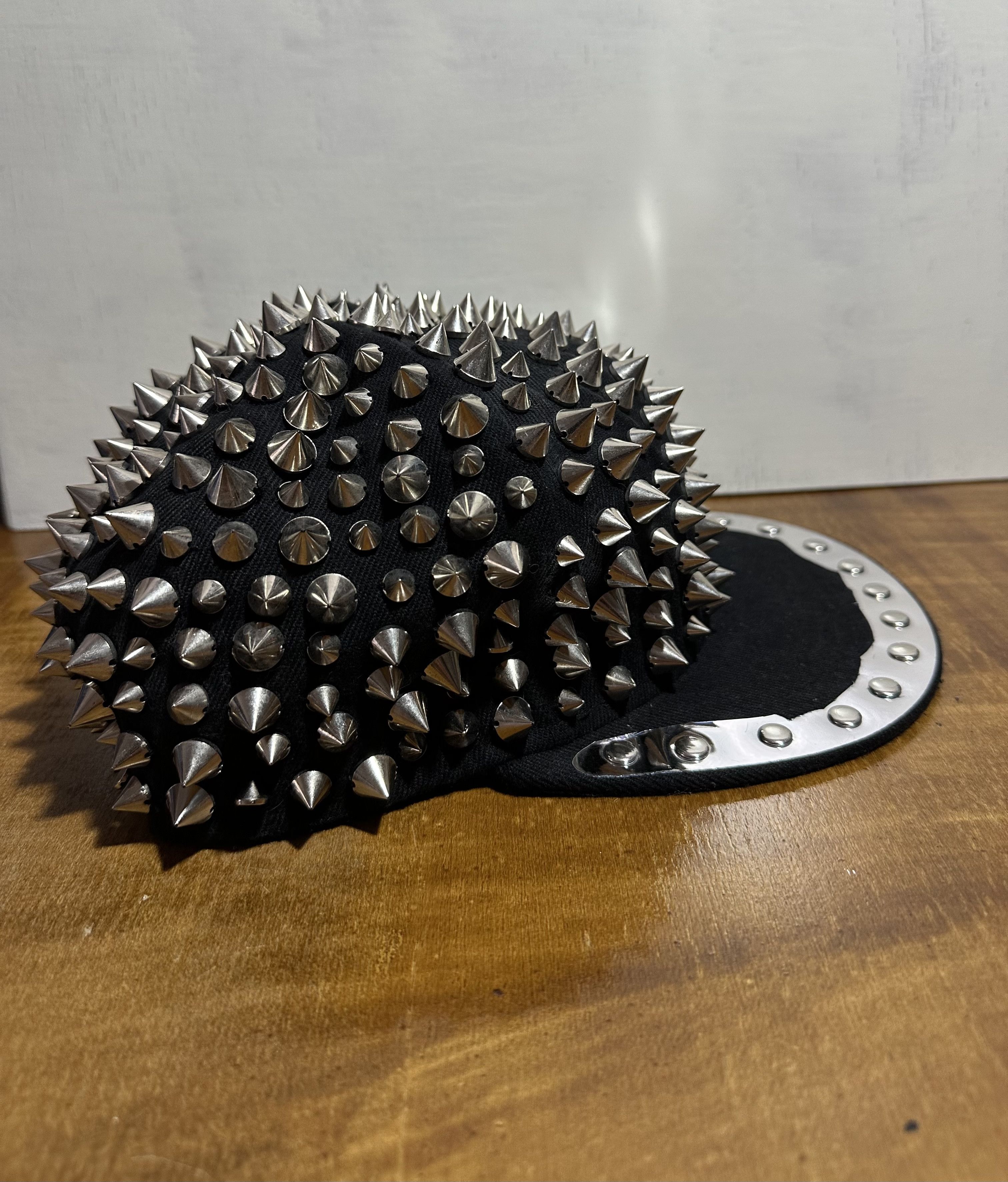 Other Spiked Punk Snapback hat - Riveted Metal Studded Goth Size ONE SIZE - 3 Thumbnail