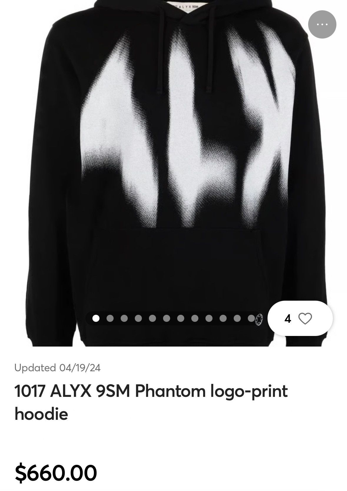 【ALYX】Black Phantom Logo Hoodie 1017 ALYX 9SM: Black Phantom Logo Hoodie | influenceu United