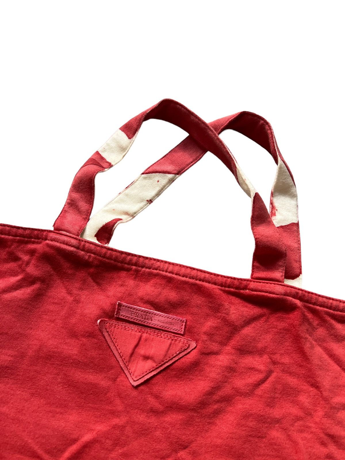 Prada Prada Chic White Red Fabric Tote Bag Size ONE SIZE - 2 Thumbnail