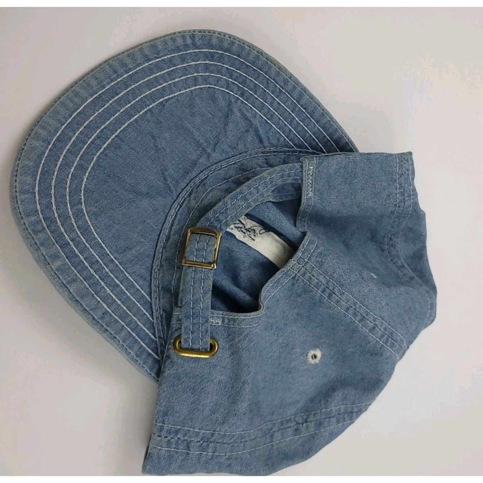 Polo Ralph Lauren VINTAGE Polo Ralph Lauren Chambray Denim Hat Cap RL Pony Sport Made In USA Baseball Cap Men Adjustable Blue 90s USA Pony Logo Size US M / EU 48-50 / 2 - 5 Thumbnail