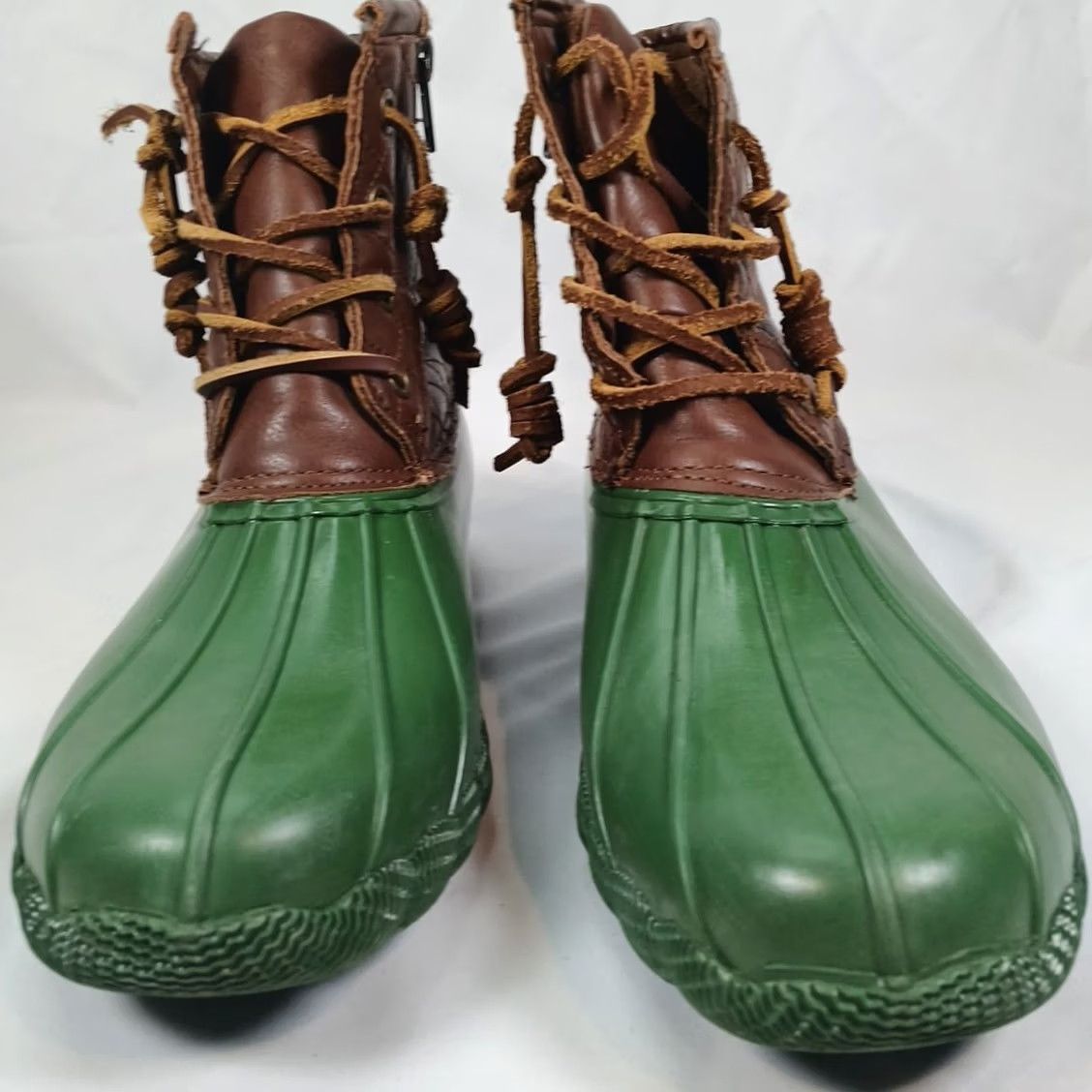 Steve Madden Steve Madden Women's Green Brown Leather Quilted Rubber Duck Boots Winter Size 8 Size US 8 / IT 38 - 6 Thumbnail
