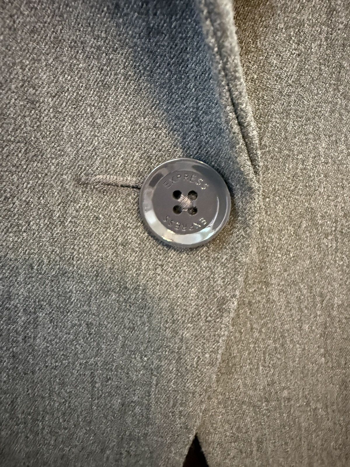 Express Express Size 10 One-Button gray Blazer notched lapel Size L / US 10 / IT 46 - 3 Thumbnail