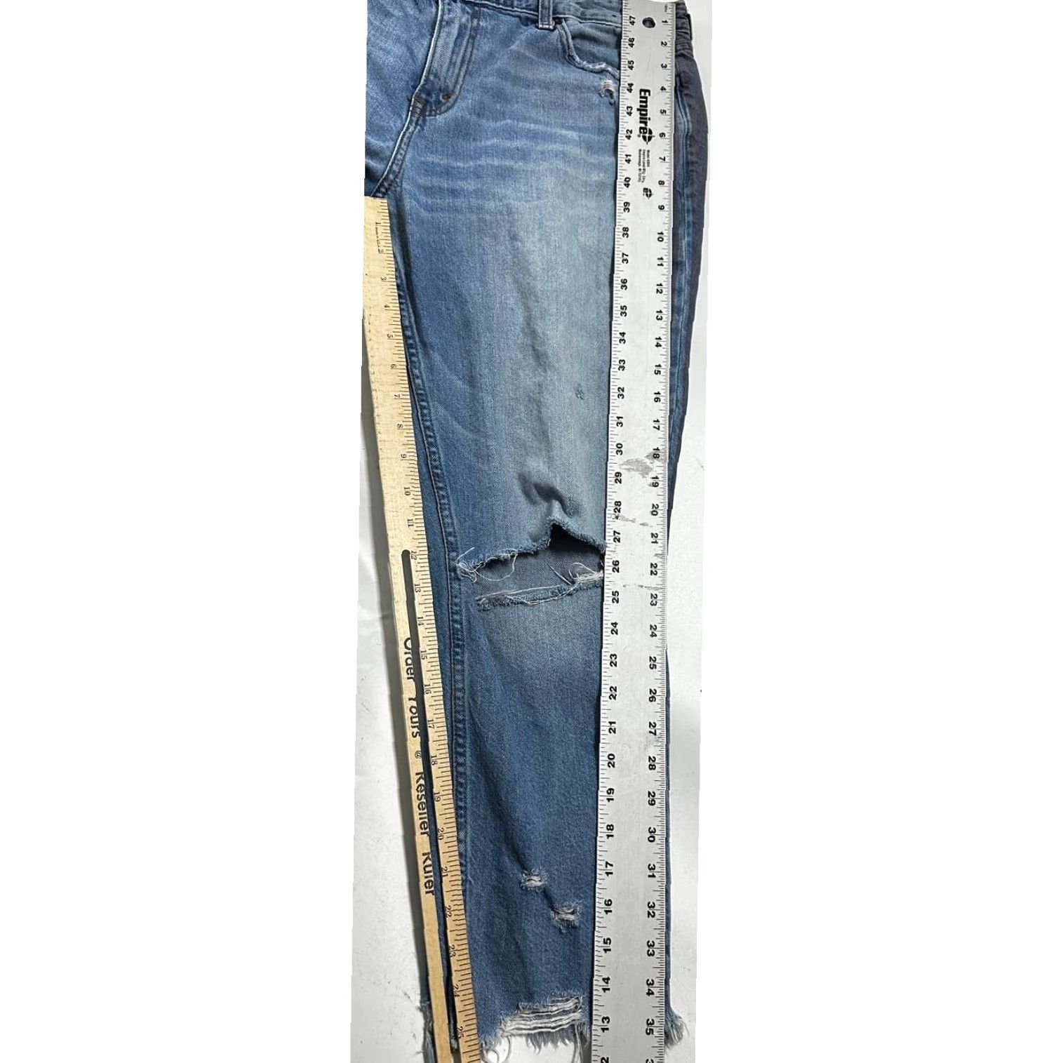 Abercrombie & Fitch Abercrombie & Fitch Jeans Women Size 10 High Rise Girlfriend Raw Hem 5-Pocket Denim Blue Size 24" / US 00 / IT 34 - 4 Thumbnail