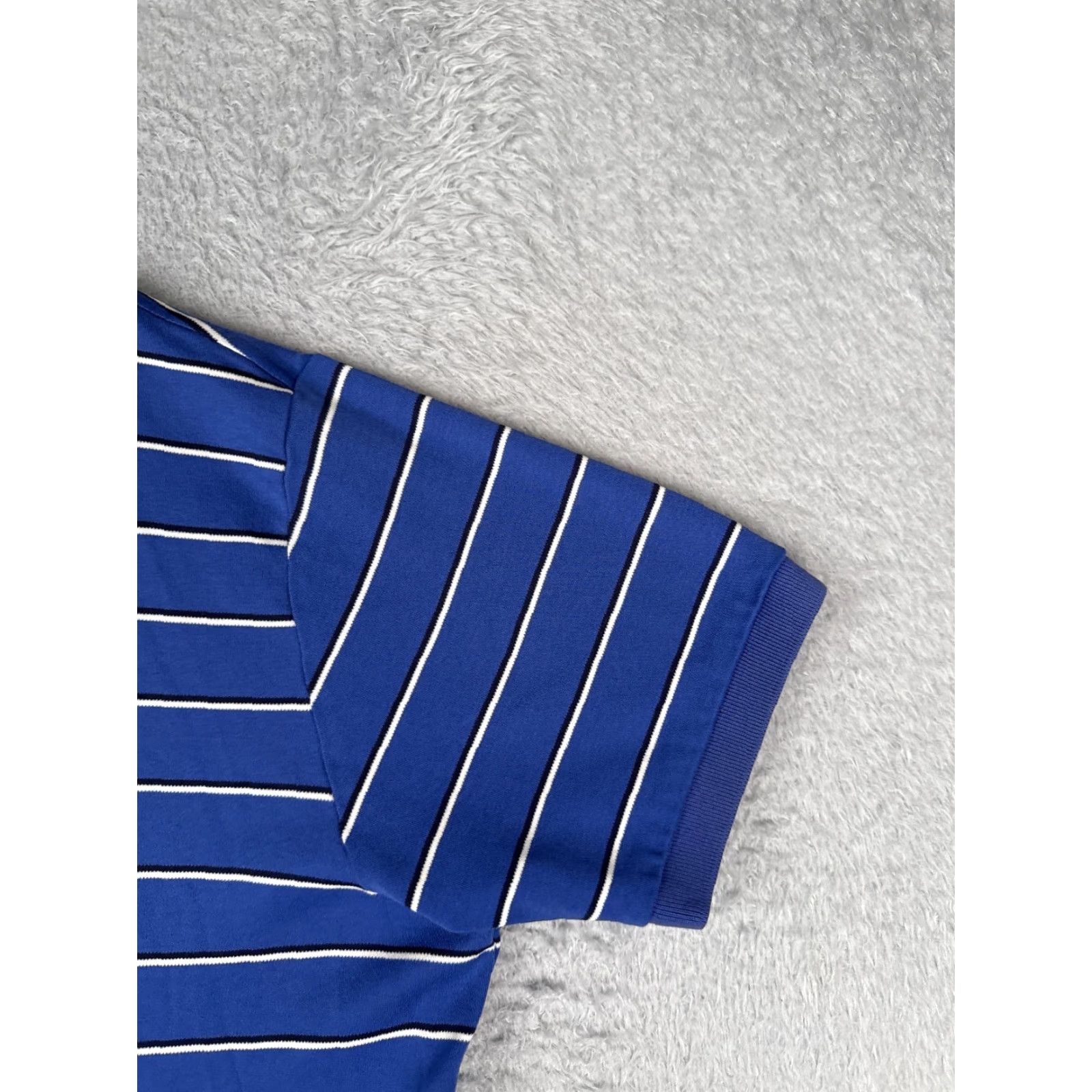 Ralph Lauren VINTAGE Ralph Lauren Polo Shirt Men XL Blue Striped 100% Cotton Slim Fit Polo 70s Theme Mens Size US XL / EU 56 / 4 - 2 Thumbnail