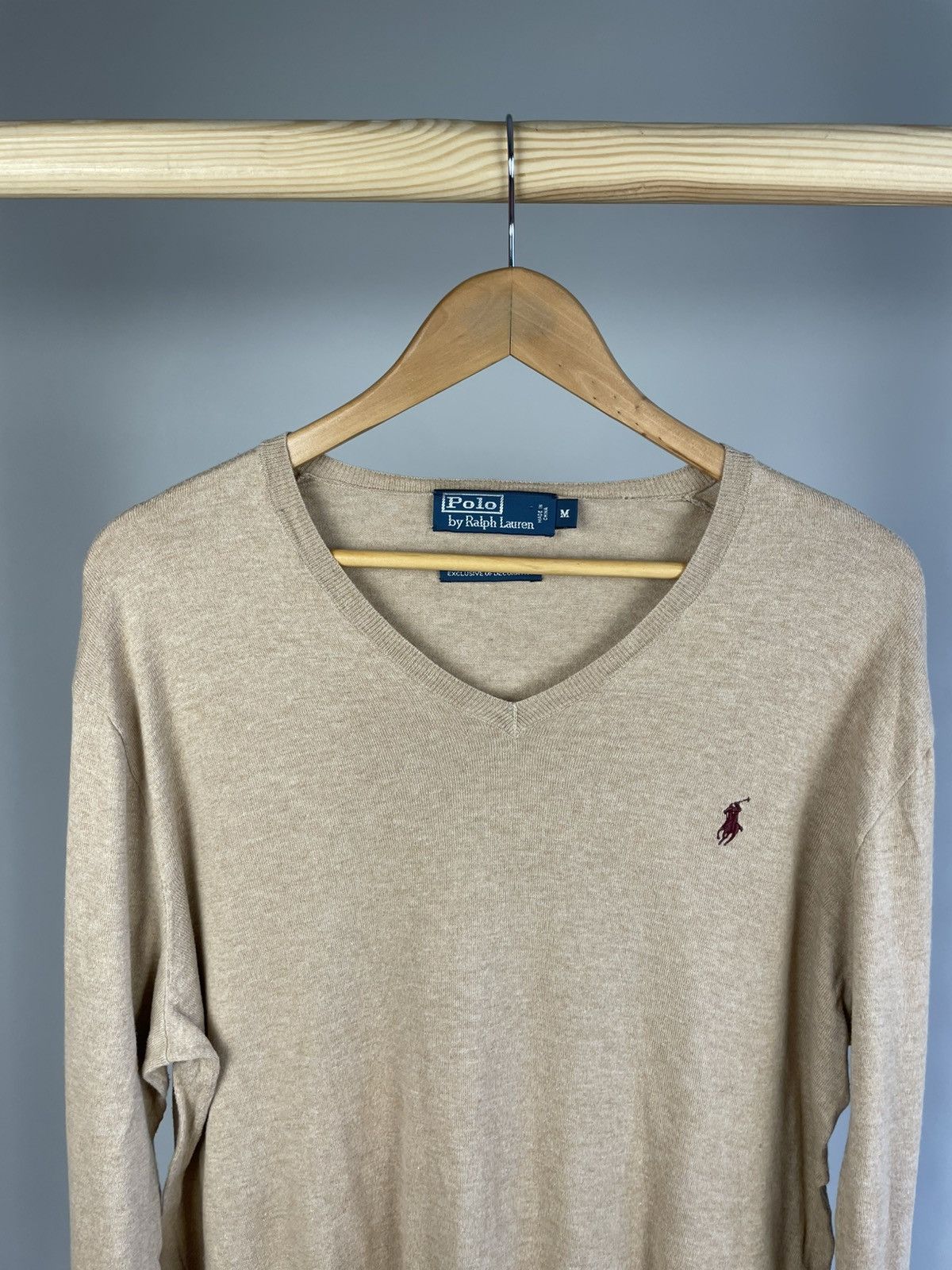 Designer × Polo Ralph Lauren × Vintage Polo Ralph Lauren cotton v neck sweater size M Size US M / EU 48-50 / 2 - 2 Thumbnail