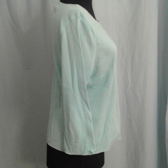 J. Jill J.Jill L Womens Petite Long Sleeve Mint Green Top Size L / US 10 / IT 46 - 4 Thumbnail