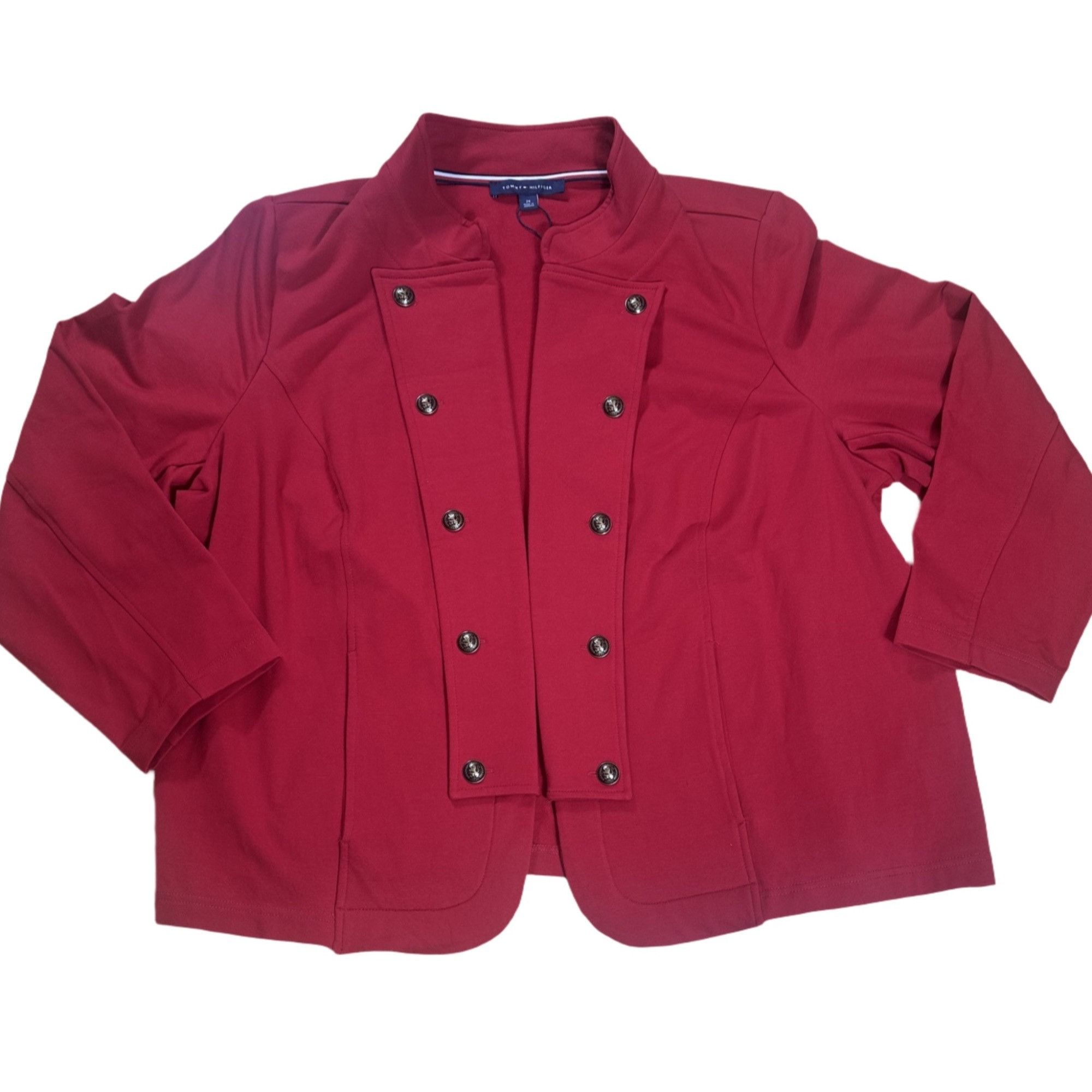 Tommy Hilfiger NWT Tommy Hilfiger Women’s Military Band Jacket Blazer Red S Size XXL / US 16-18 / IT 52-54 - 4 Thumbnail