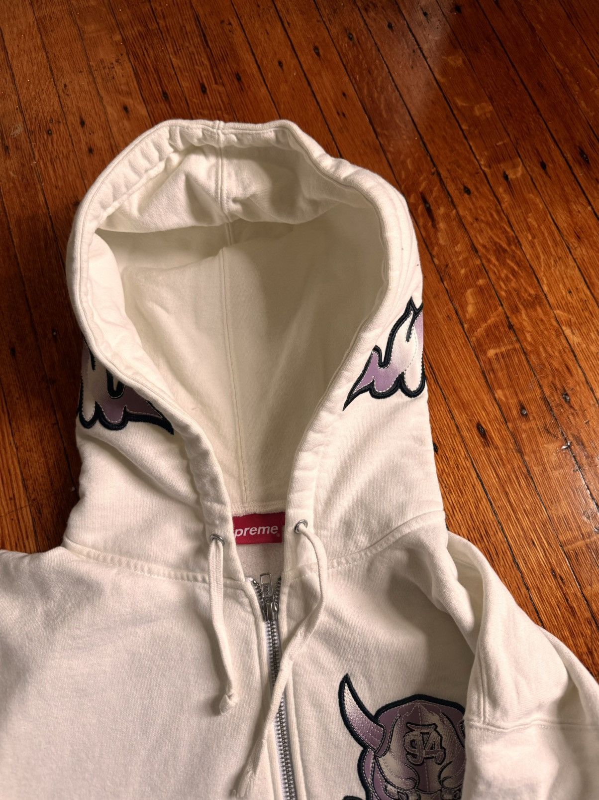 Supreme Supreme Demon Zip Up Hooded Sweatshirt 'White' Size US M / EU 48-50 / 2 - 4 Thumbnail