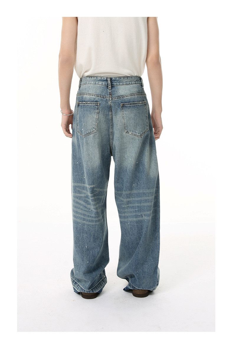 Japanese Brand × Jean Japanese retro whisker wash pattern raw edge scimitar jeans Size US 32 / EU 48 - 5 Thumbnail