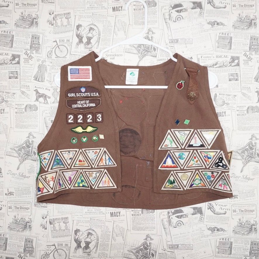 Vintage Large - Vintage Y2K Girl scouts kidcore USA patch 1990s vest Size L / US 10 / IT 46 - 1 Thumbnail