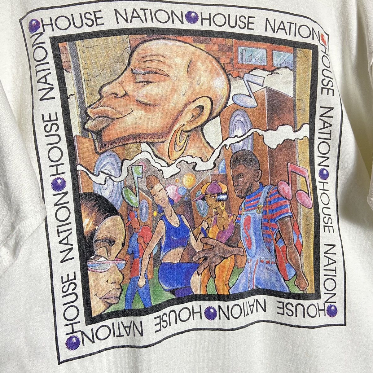 Vintage Vintage 90s Swank Tees House Nation Hiphop Art T-Shirt Size US L / EU 52-54 / 3 - 2 Thumbnail