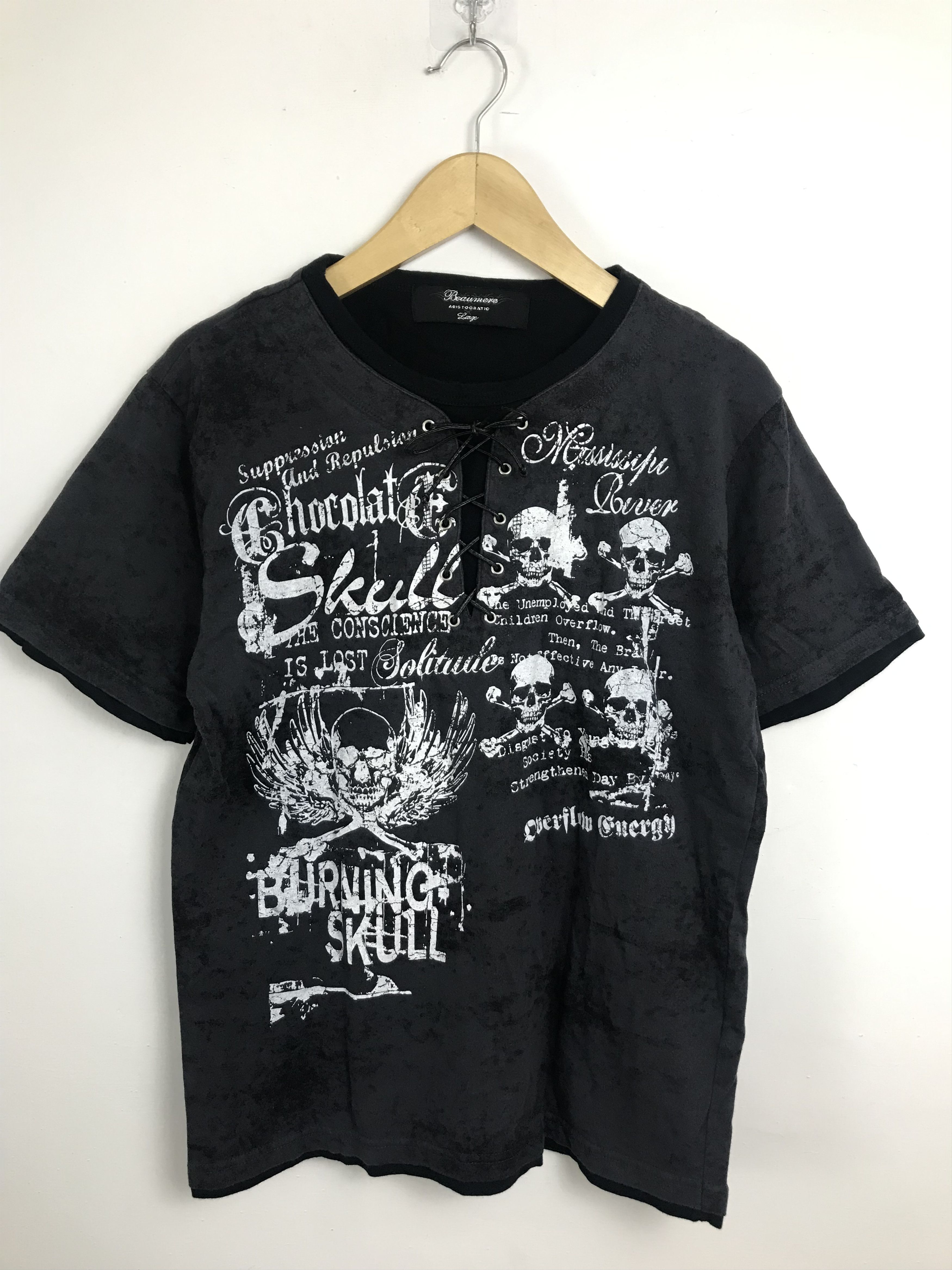 If Six Was Nine × Japanese Brand × Le Grande Bleu (L.G.B.) Japanese Beaumere Skull Poem punk gothic ifsix lgb style Size US M / EU 48-50 / 2 - 1 Thumbnail